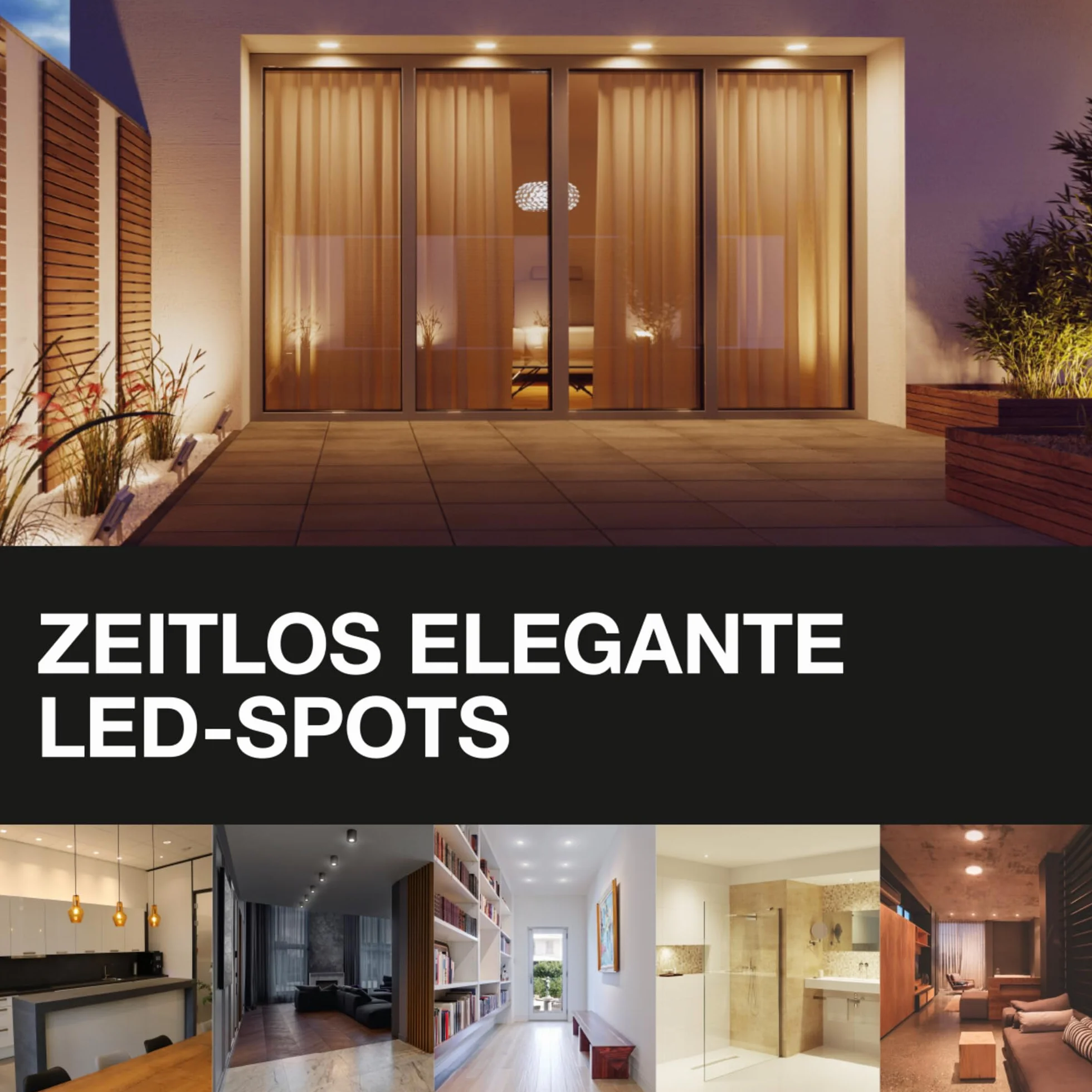 OSRAM Spot Surface Square montowana na suficie spot, czarna, z oprawką GU10, może być wyposażony w zwykłą lub inteligentną lampę LED, elastyczny kąt rozsyłu, stopień ochrony IP20, wysokiej jakości
