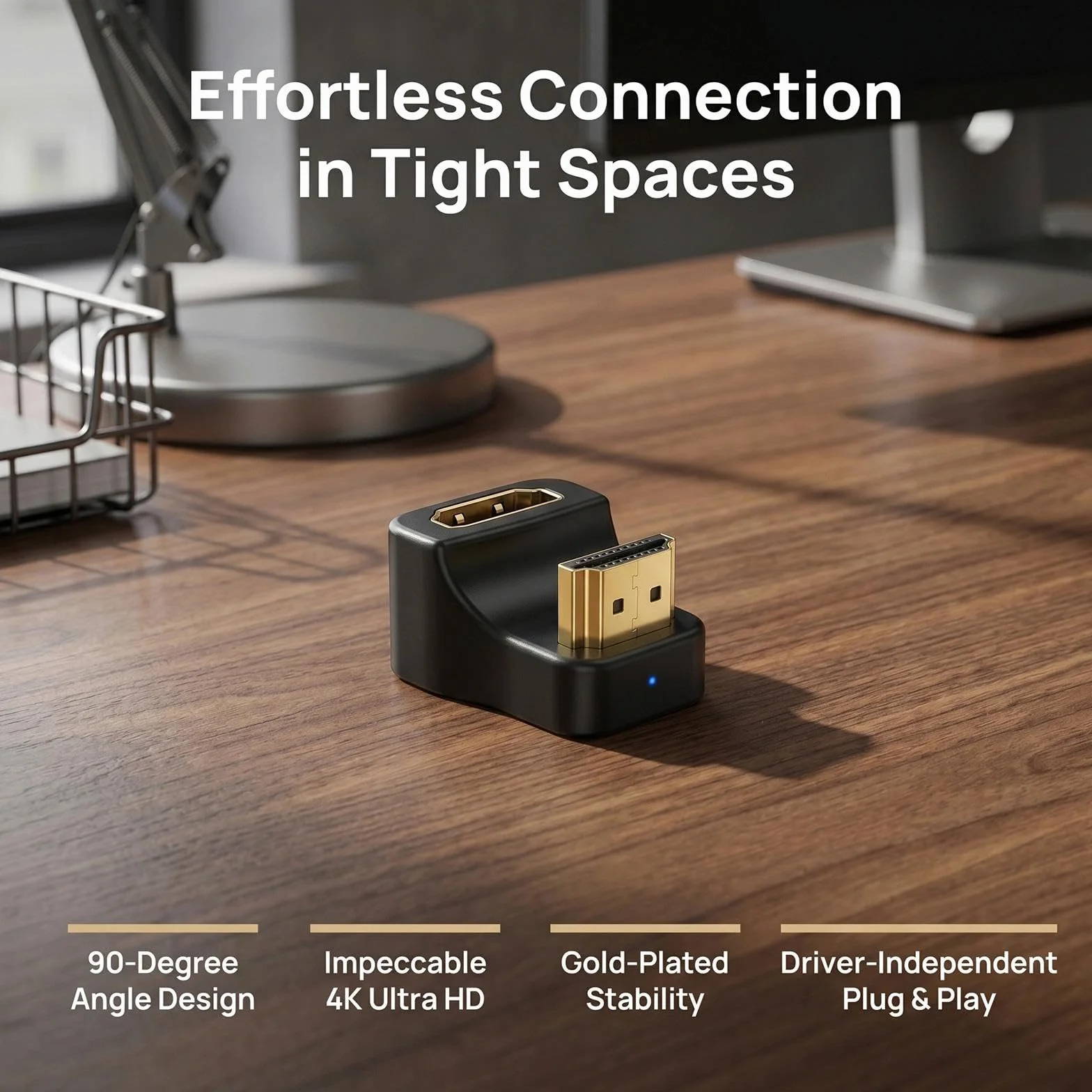 HENGBIRD Adapter HDMI 360° zestaw 2 szt. kątowy HDMI 2.1 8K 60 Hz 48 Gb/s 90 stopni 180°