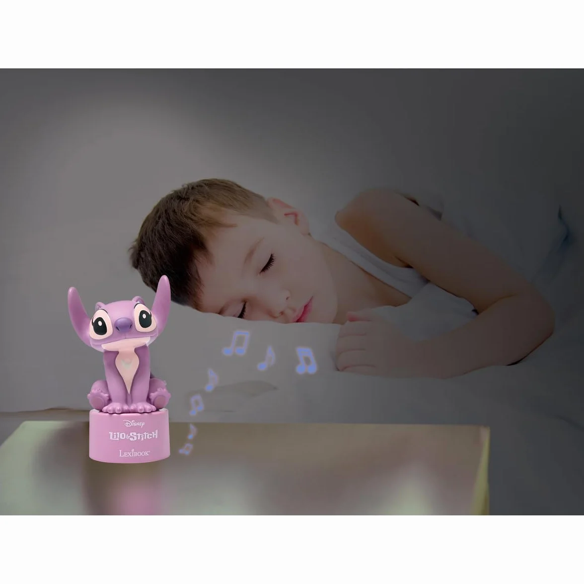 Lexibook, Stitch Angel, Lampka nocna Bluetooth, NS02D1 | Głośnik Bluetooth, lampka nocna LED, różowy
