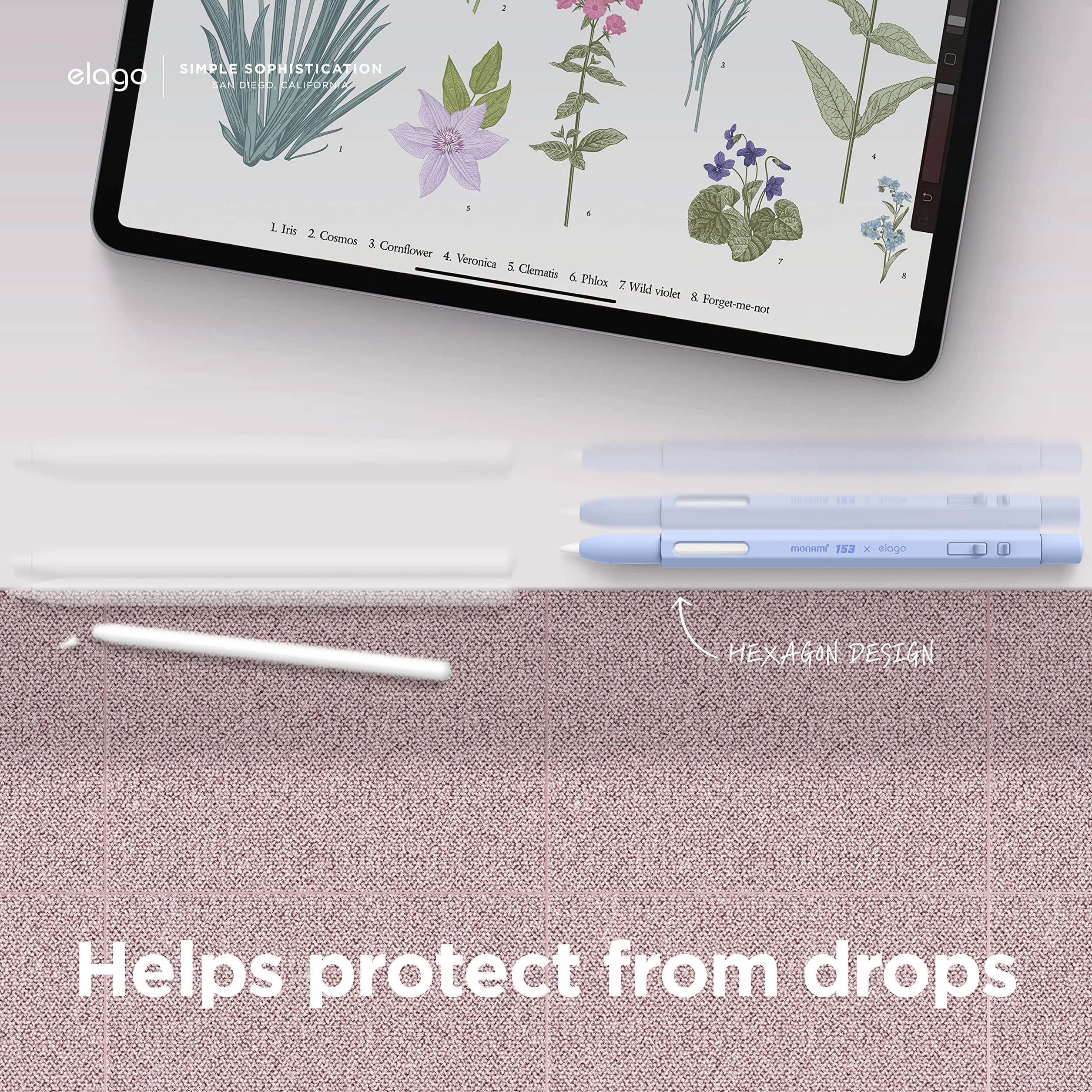 elago MONAMI Piórnik kompatybilny z Apple Pencil 2. generacji, silikon, ładowanie magnetyczne, fioletowy