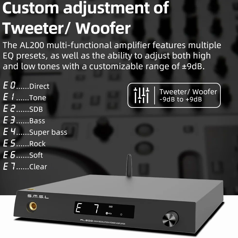 S.M.S.L AL200 wzmacniacz stereo klasy D MA5332MS XMOS XU-316 MQA DSD Native 256