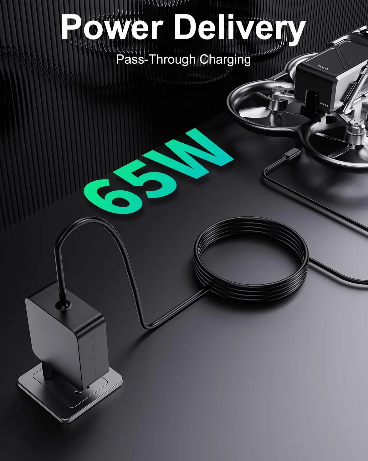 Ładowarka USB C 65 W do DJI Neo, Air 3, Mavic 3, Osmo Pocket, Action, gogle