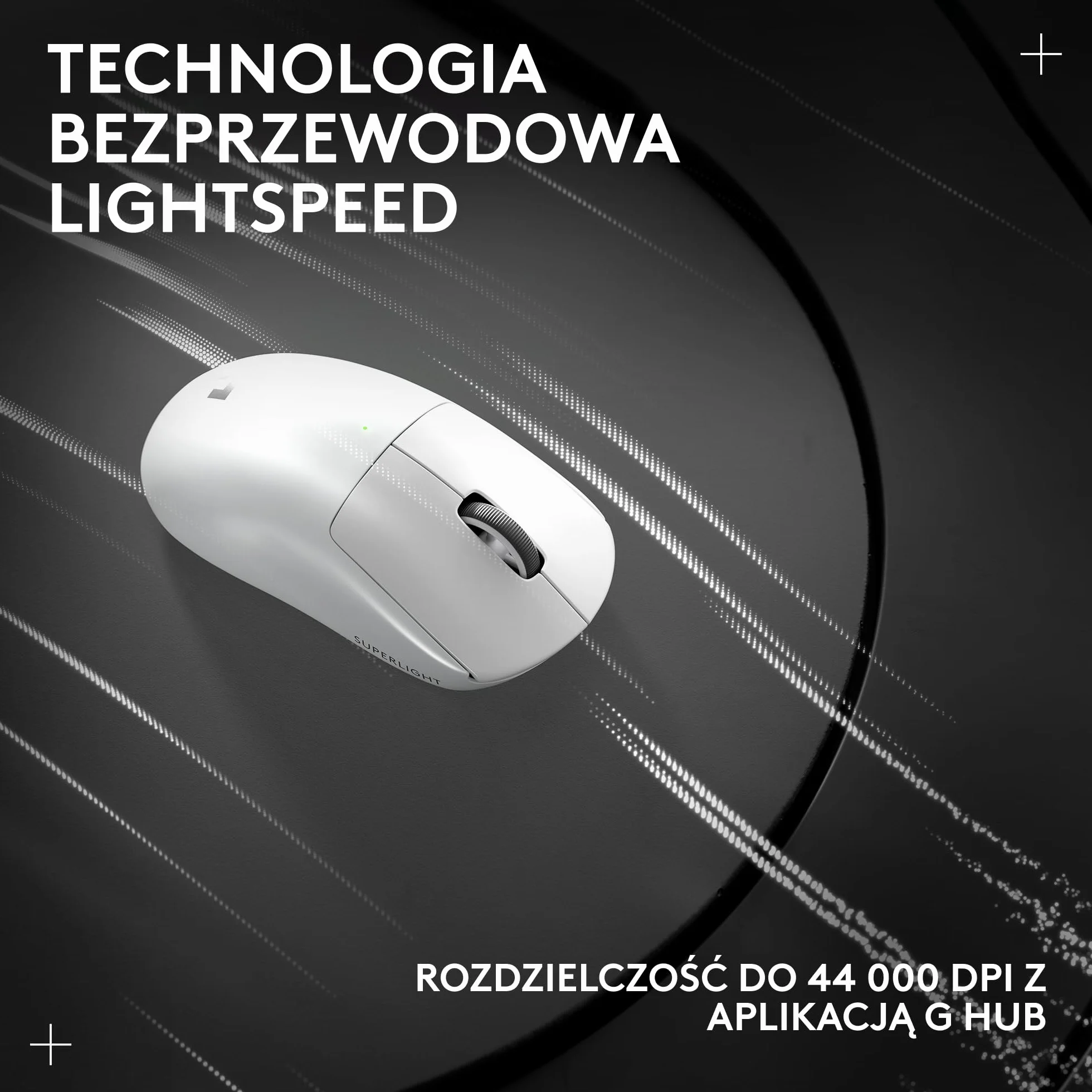 Logitech G PRO X SUPERLIGHT 2, bezprzewodowa mysz do gier, 60 g, 44 tys. DPI, 8 kHz, USB-C, PC/Mac-Biały