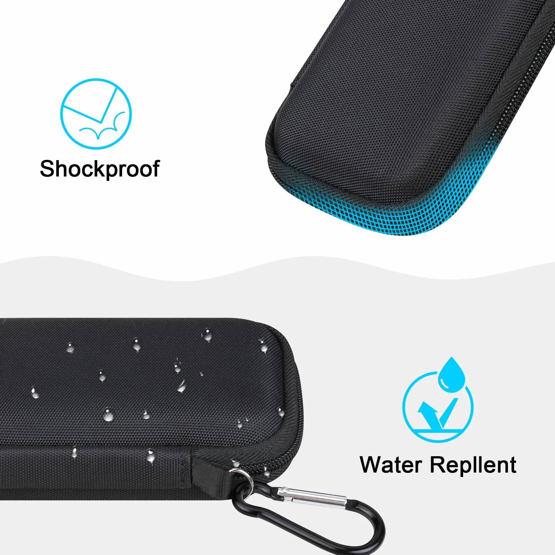 Lacdo Twarda Obudowa dla SanDisk Extreme Pro USB4 Portable SSD 2TB 4TB USB-C EVA Wodoodporna Torba Podróżna Czarny
