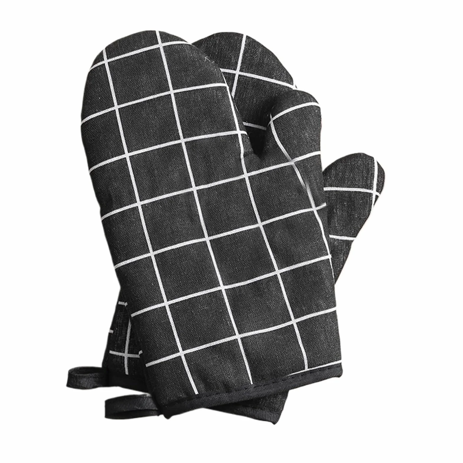 2 szt. termoizolacyjnych, antypoślizgowych rękawic do mikrofalówki, odpornych na wysokie temperatury, pieczenia w piekarniku, grillowania, gotowania i(2pcs Black Lattice)