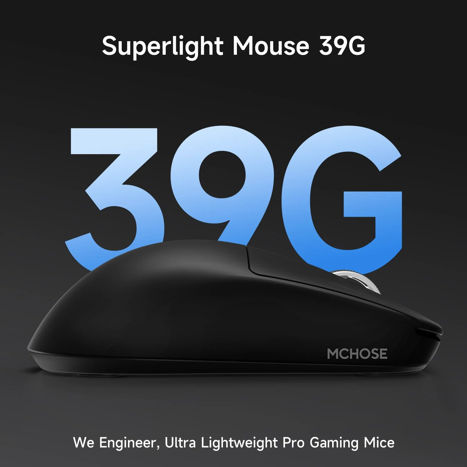 MCHOSE L7 Pro ultralekka mysz do gier 39G, bezprzewodowa 8K, 26000 DPI, 2.4G/BT/USB-C