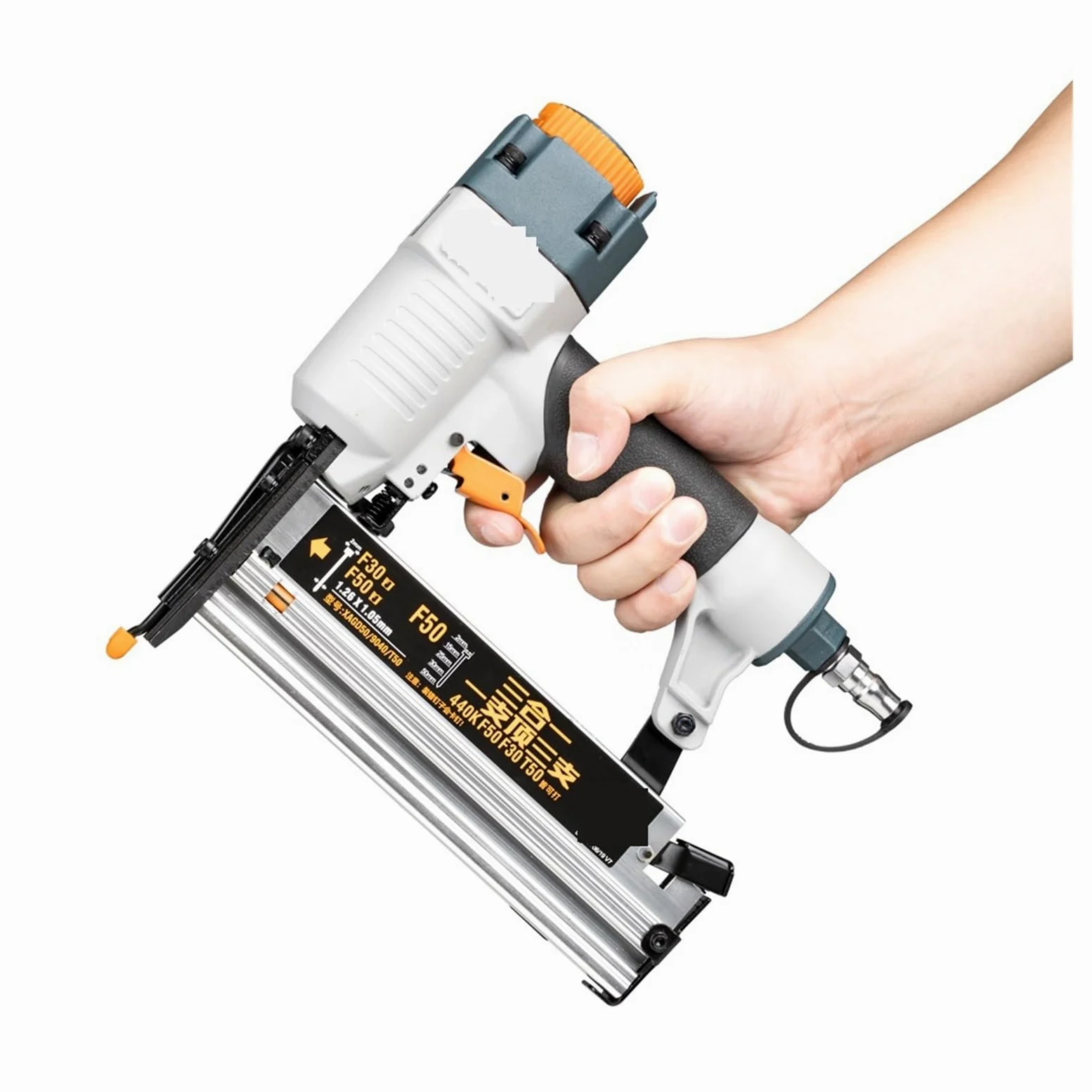 Pistolet do gwoździ, 3-in-1 Carpenter pneumatyczny pistolet do gwoździ 18Ga/20Ga zszywacz pneumatyczny do obróbki drewna F10-F50, T20-T50, 440K paznokcie dekoracja stolarska