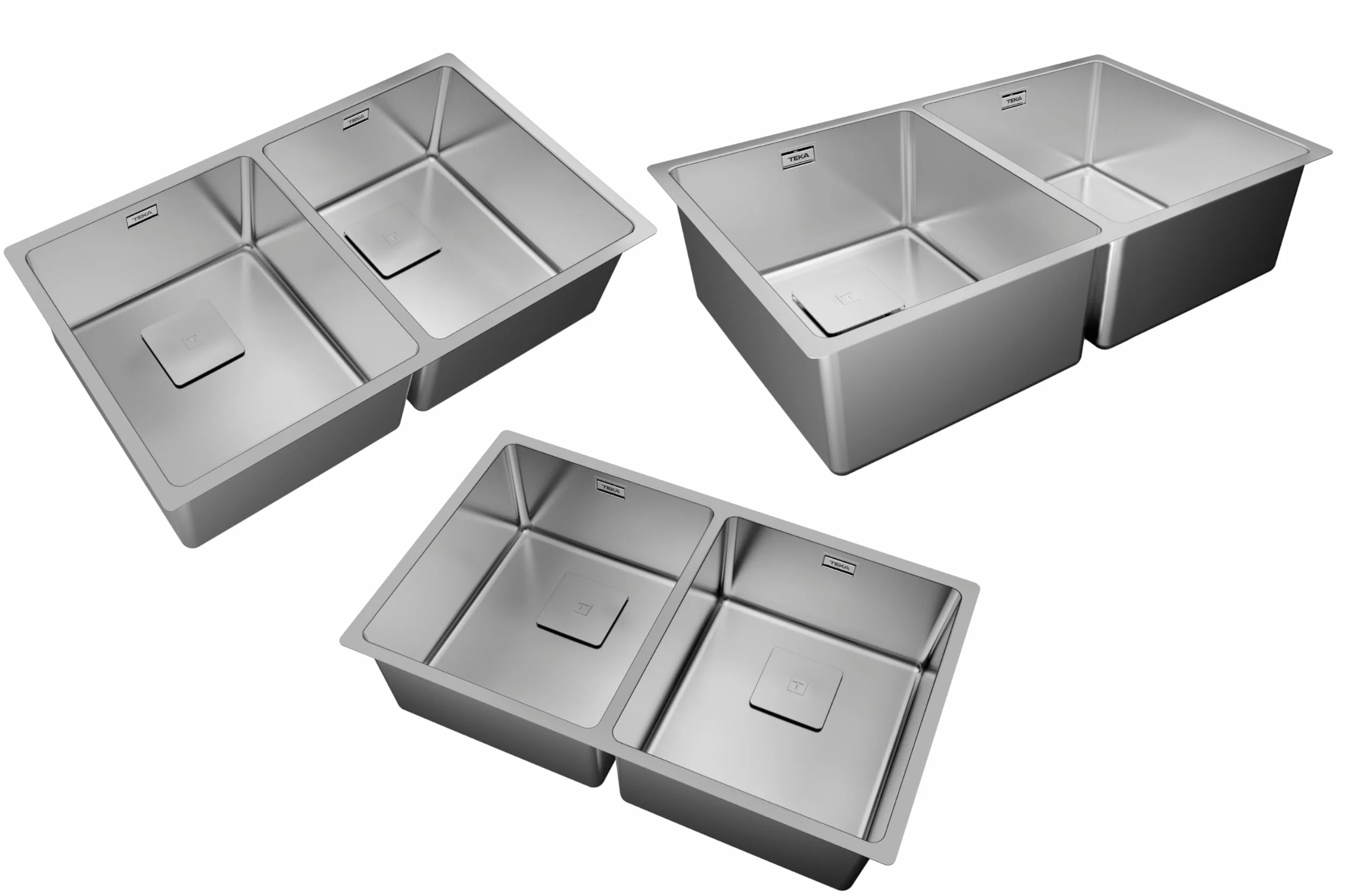 Zlewozmywak Teka Flexlinea Rs15 2C 740 Color Inox Ref 115030009 Szafka 80 Cm Trzyosobowa Możliwość montażu