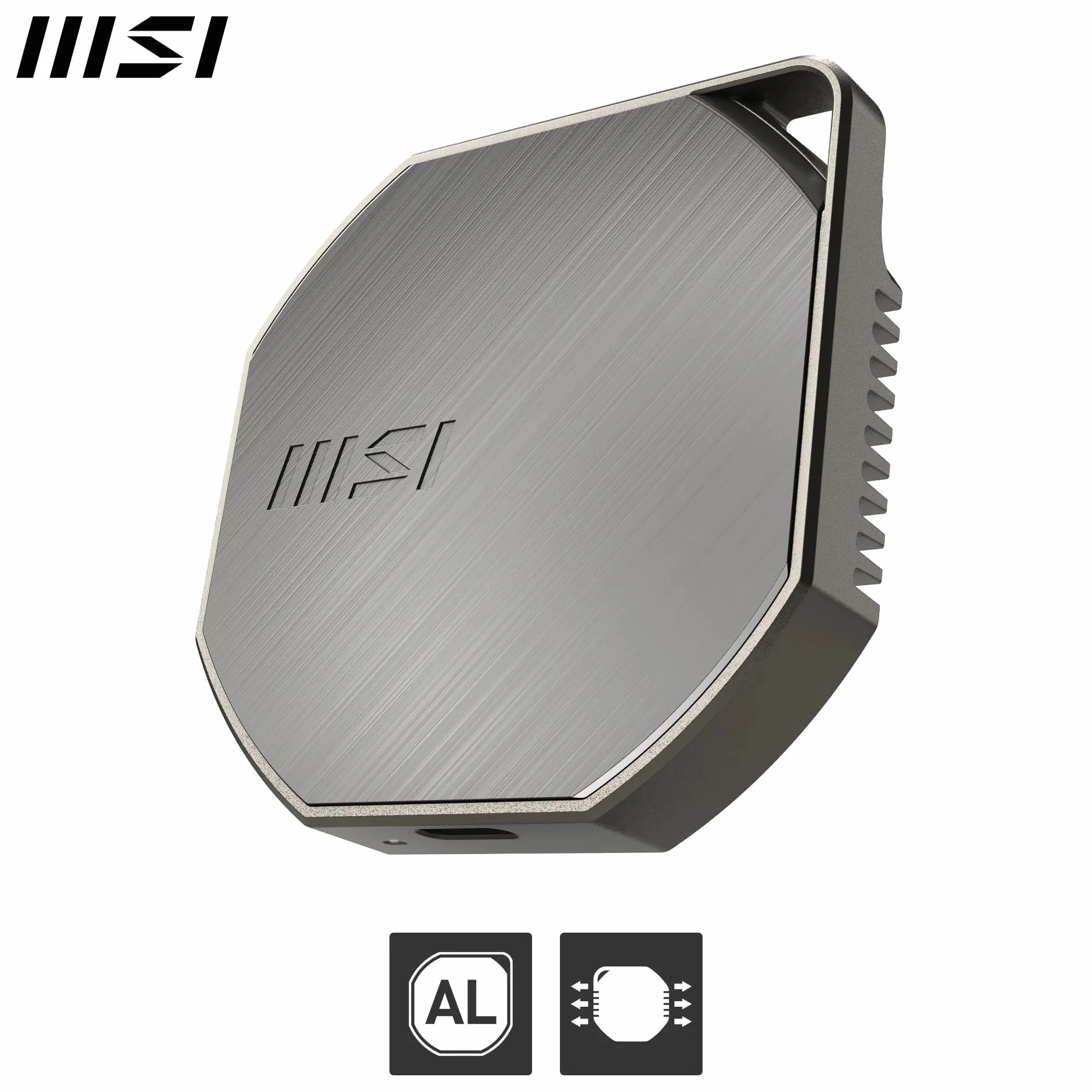 MSI DATAMAG 40Gbps 1TB - Magnetyczny zewnętrzny dysk SSD USB Type-C do PC/Mac/iPhone/Android/konsoli, pojemność 1TB, odczyt 4000 MB/s i zapisu 3500 MB/s - 5 lat (600 TBW)