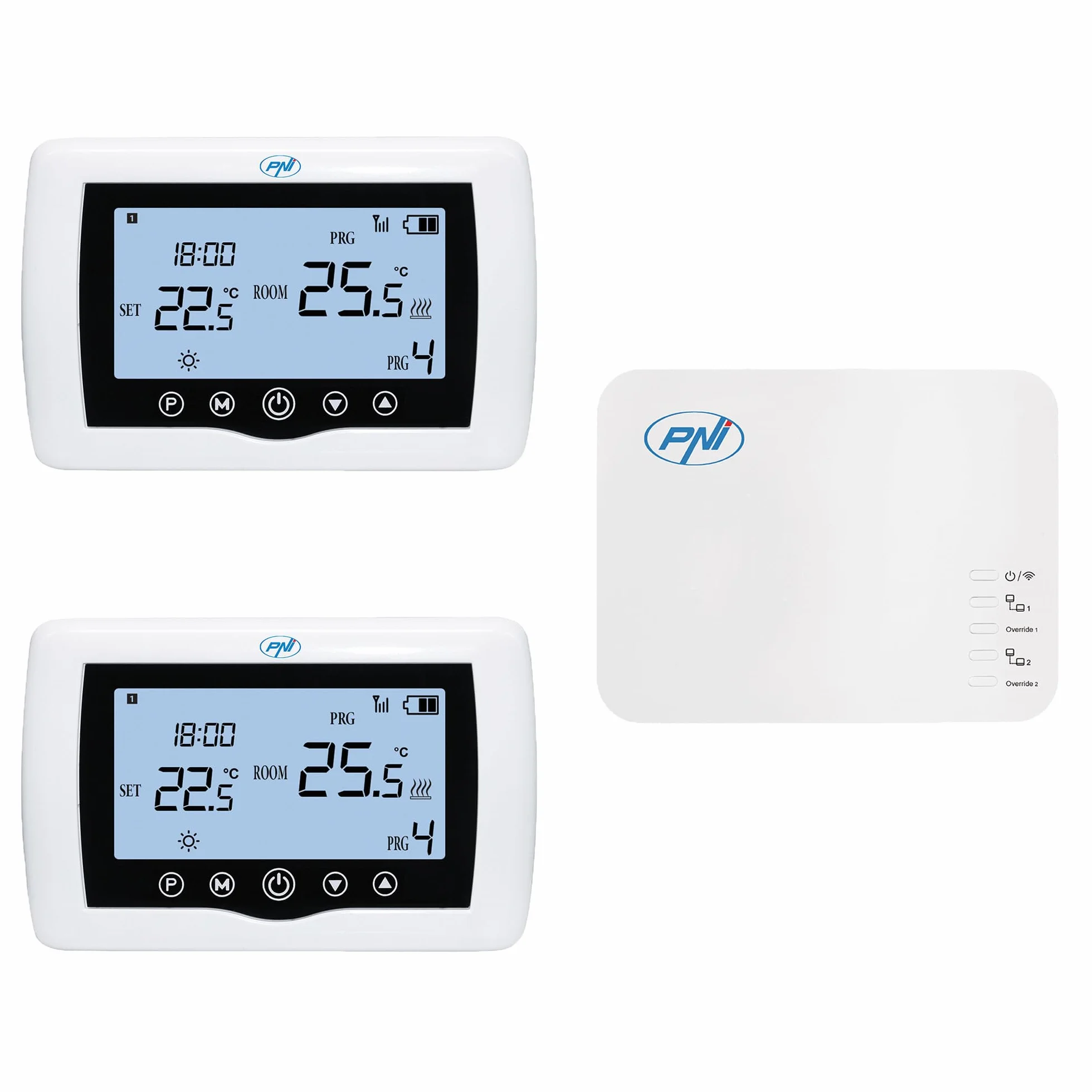 PNI CT410 PRO inteligentny termostat bezprzewodowy, z Wi-Fi, sterowanie 2 strefami przez Internet, do instalacji grzewczych, pomp, zaworów magnetycznych, aplikacji TuyaSmart, histereza 0,2 stopni C
