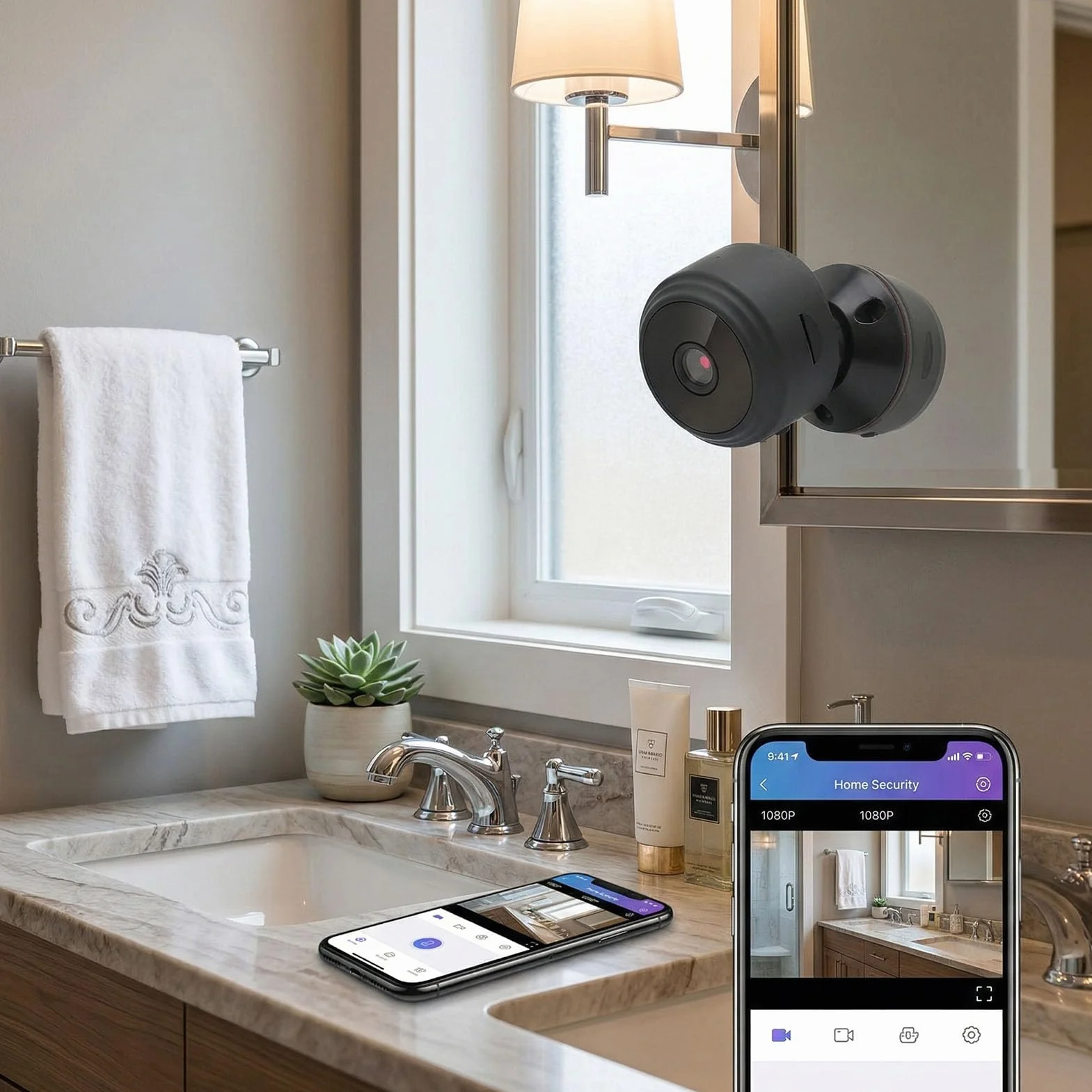 Mini Kamera WiFi 1080P Noktowizor Obrót 360° Mała Kamera Wideo Wbudowany Magnes Kontrola Aplikacji