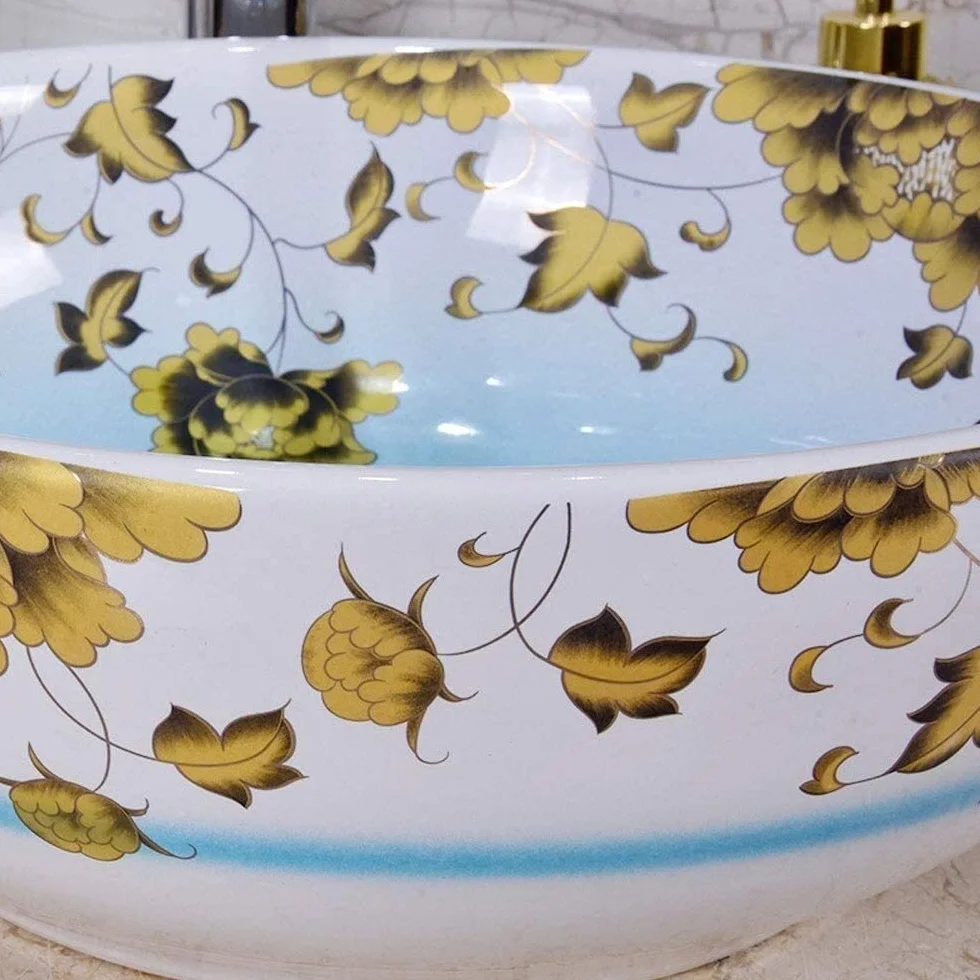 Szafka Pod Umywalkę Z Umywalką, Umywalka Nablatowa, 12-Calowa Okrągła Umywalka Nablatowa, Porcelanowe Umywalki Ceramiczne, Amerykańska Biała Umywalka Nablatowa