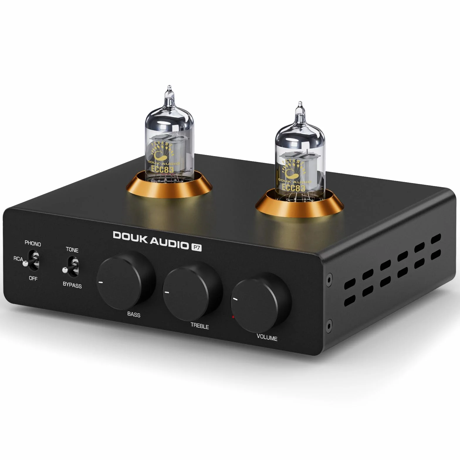 Douk Audio P7 przedwzmacniacz phono ECC83 lampowy z wyjściem Balanced XLR, filtr HF, regulacja basu