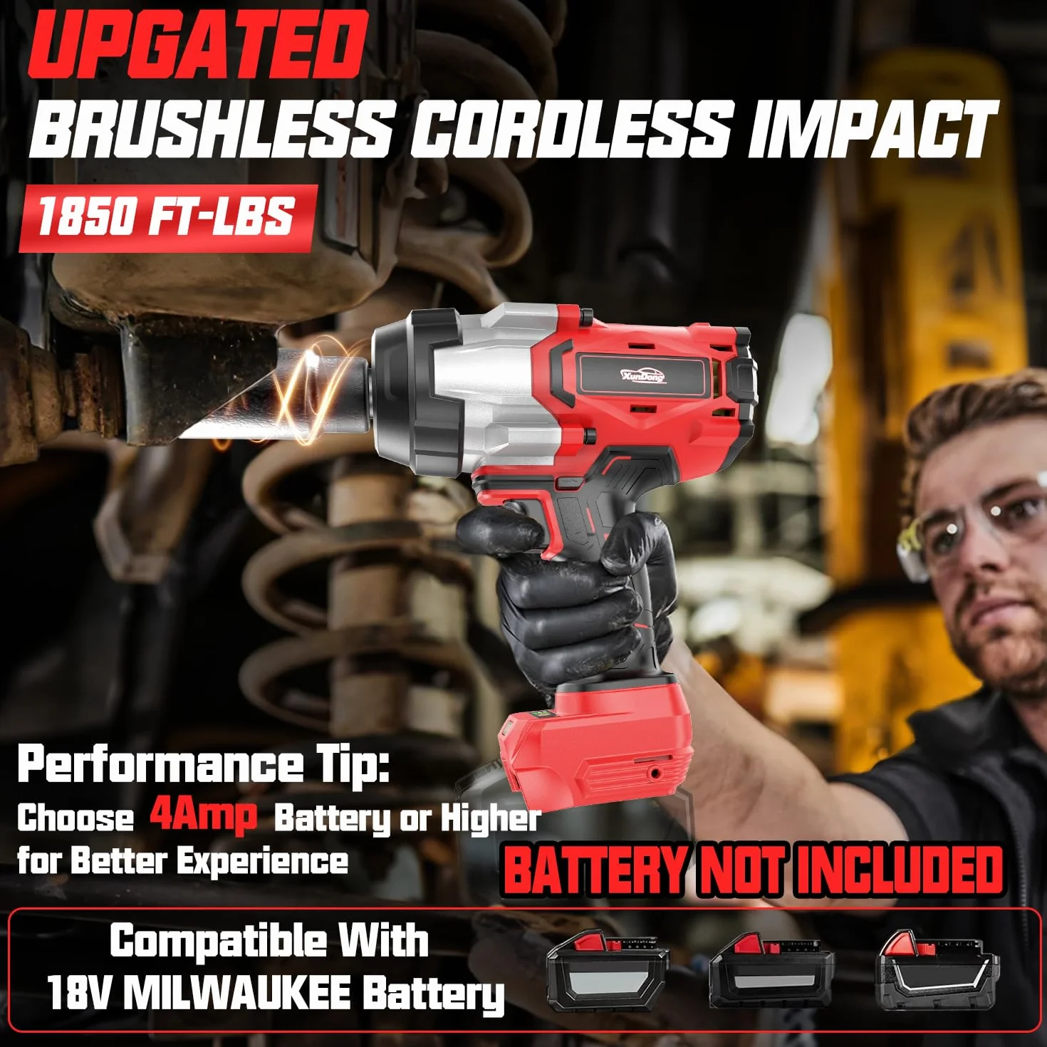 Milwaukee 1850 funtów 2500 NM bezszczotkowy klucz udarowy 3/4" bezszczotkowy klucz udarowy 4 prędkości LED do akumulatora 18 V
