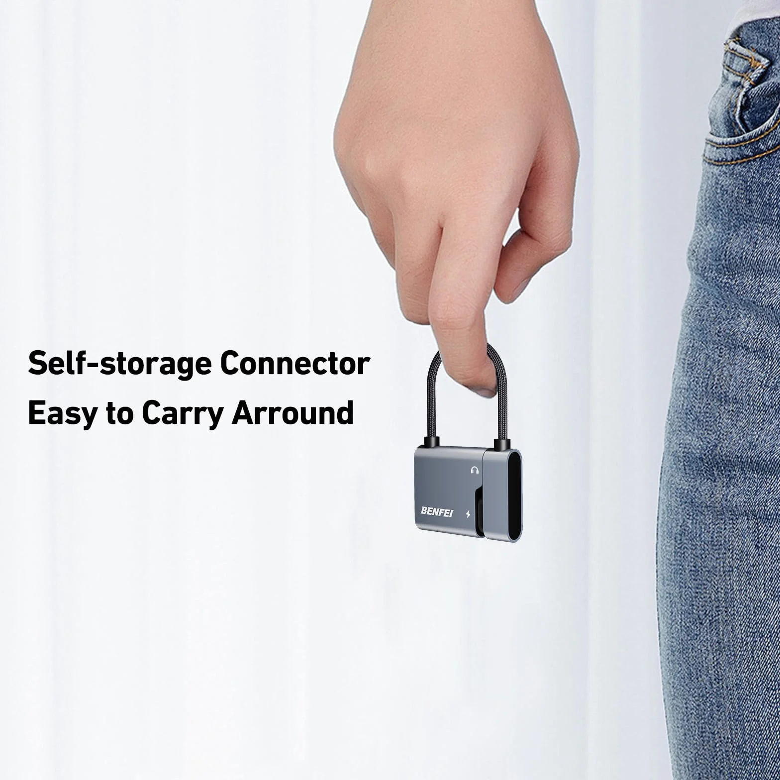 BENFEI Adapter USB C na Audio Jack 60 W, USB-C na 3,5 mm, kompatybilny z iPhone 15 Pro Max, Samsung Galaxy S24, iPad Pro