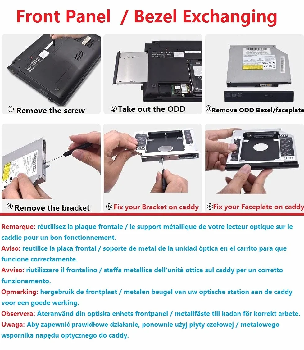 Asus Caddy Dysk Twardy HDD SSD Zatoka Optyczna do K53E X53S F83VF X53Sm A42 A40J A42J A42F