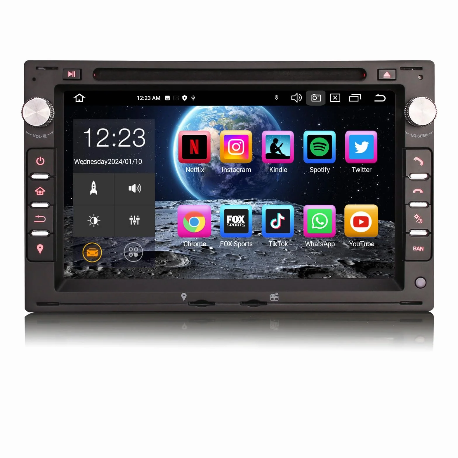Erisin Radio samochodowe 7" z systemem Android 13, 8 rdzeni, 4 GB + 64 GB, z nawigacją GPS, do VW Passat B5, Polo, Jetta, Sharan, Golf 4 T5, Ibiza, Superb, Seat, Peugeot 307, DAB+, CarPlay, Android
