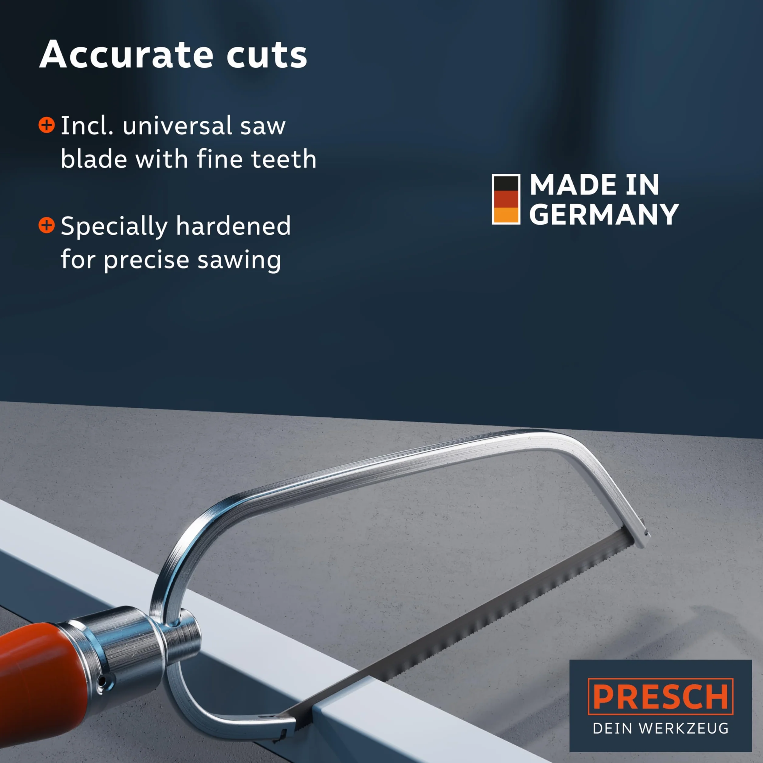 Presch Piła do metalu Junior składana 150 mm z uniwersalnym brzeszczotem - Piła ręczna 150 mm z regulowanym uchwytem - Do metalu nieżelaznego, plastiku, aluminium, wszystkich rodzajów drewna