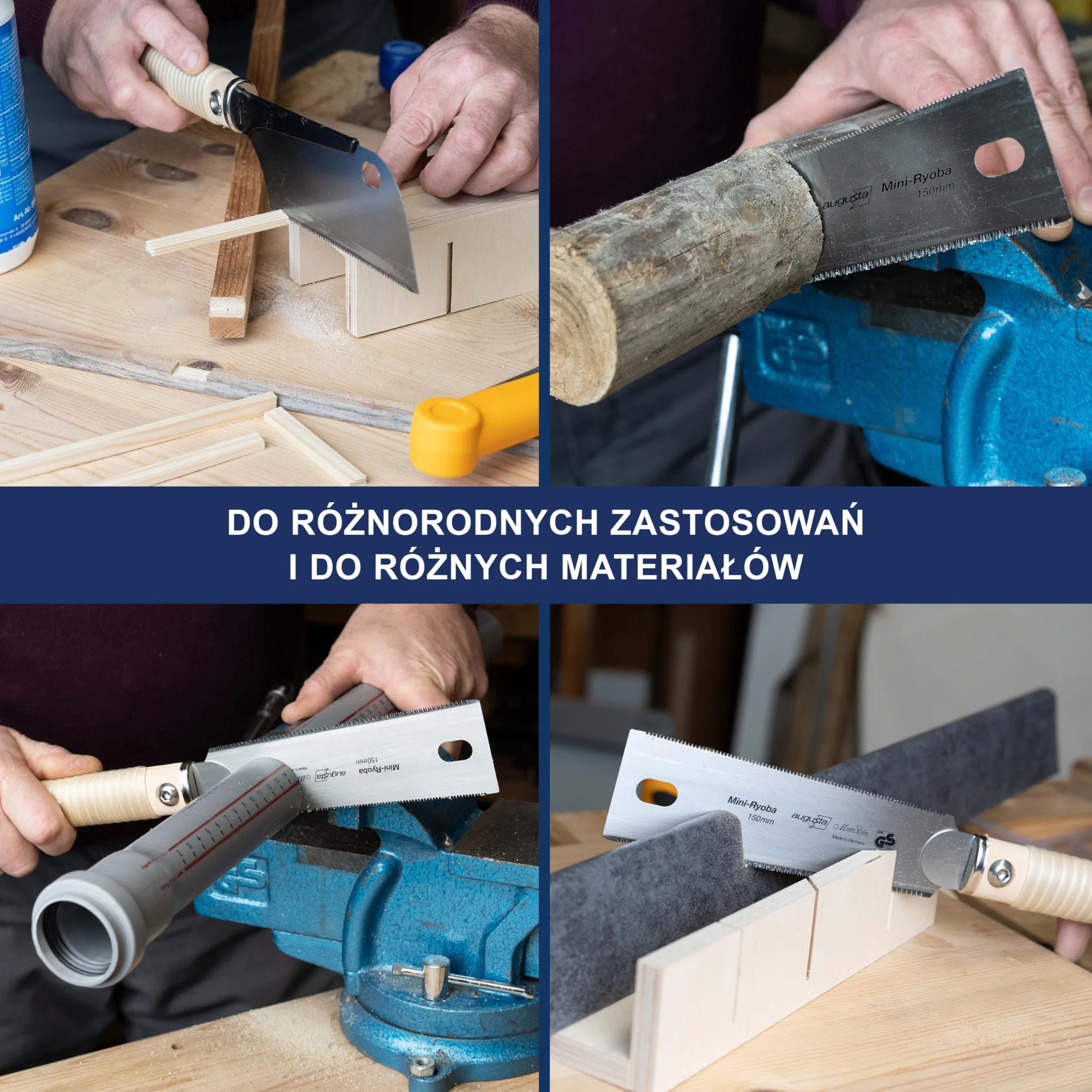 Augusta-Heckenrose Japońska piła Ryoba - tradycyjna piła z ergonomicznym 2-komponentowym uchwytem z tworzywa sztucznego - trójstronny szlif diamentowy