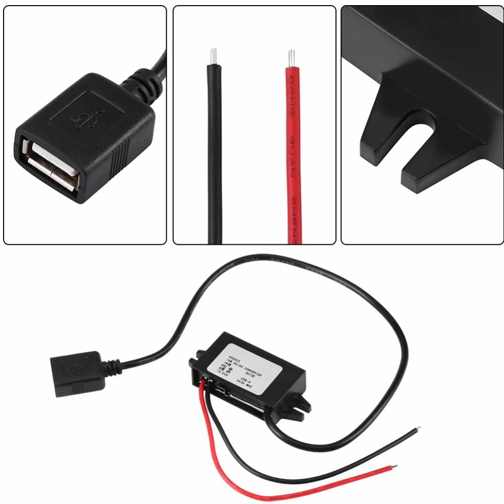 12 V / 24 V Na USB 5 V 3 A Zasilacz Sieciowy, Regulator Downkonwerterowy DC-Przetwornik Napięcia Reduktor, Adapter Monitorujący Konwerter