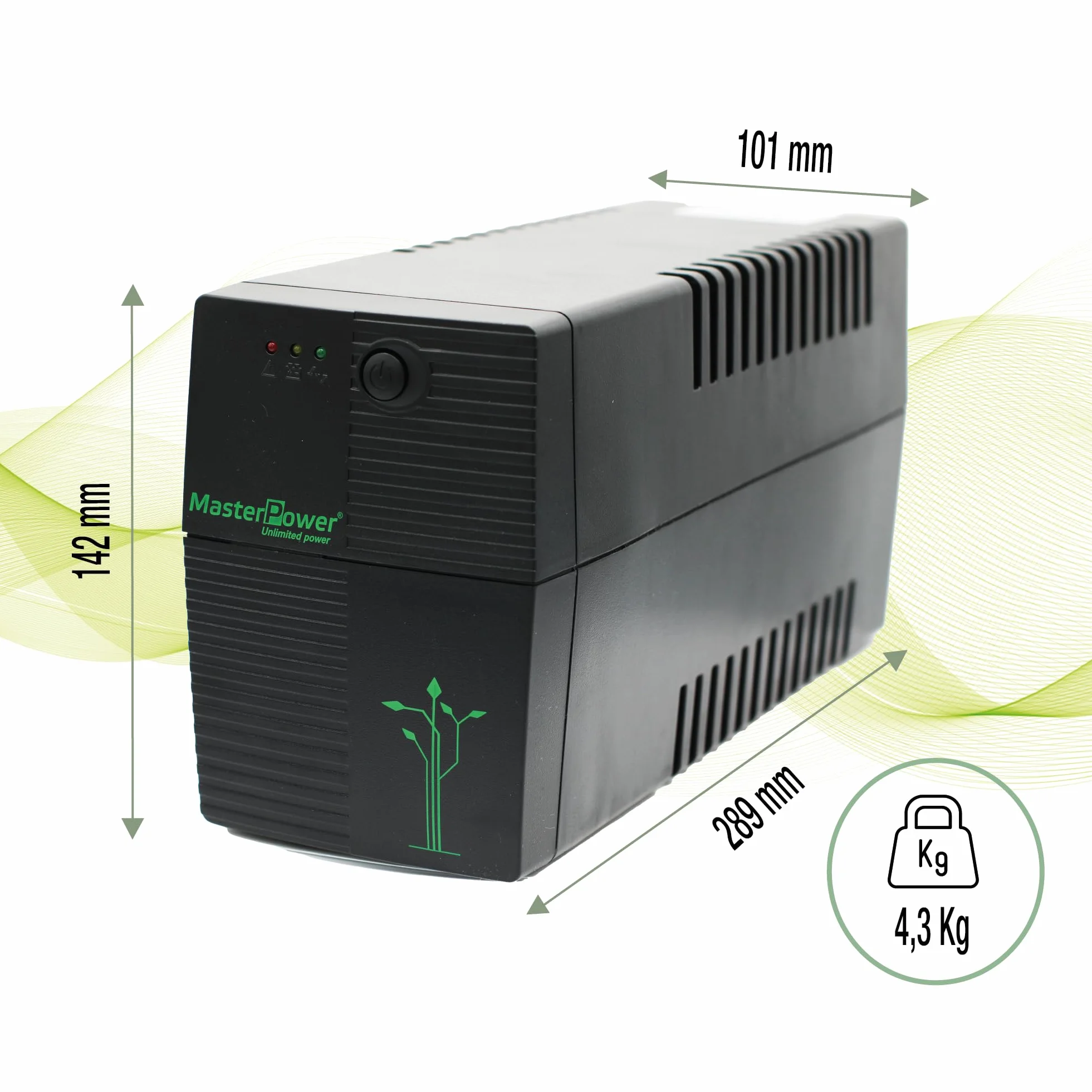 Master Power UPS 650 VA 360 W 2 gniazda Schuko