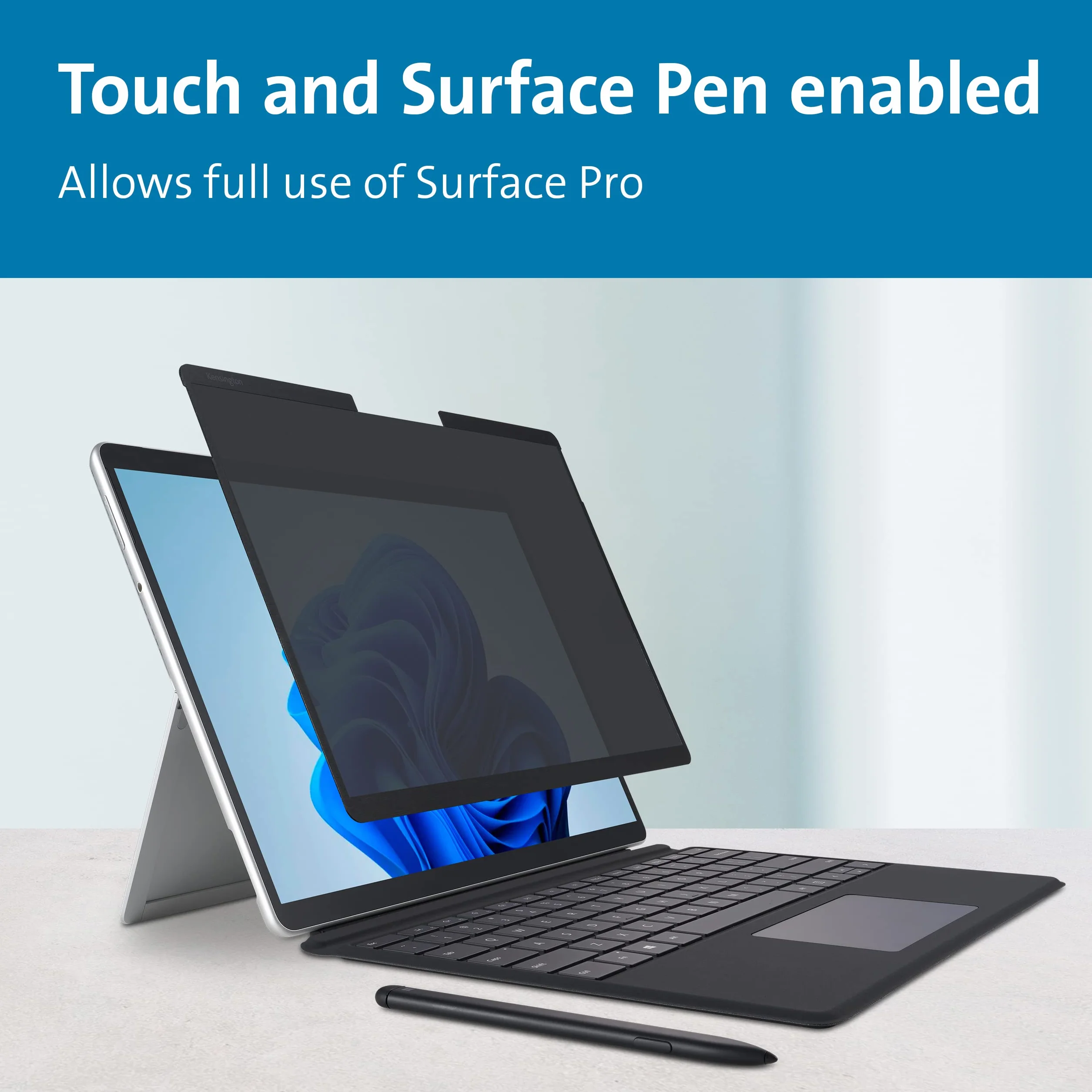 Kensington Zdejmowany Magnetyczny Filtr Prywatyzujący MagPro Elite do Monitora Surface Pro 8, Przeciw Odblaskom i Niebieskiemu Światłu, Łatwe Ściąganie, Zaprojektowano dla Microsoft Surface (K51700WW)