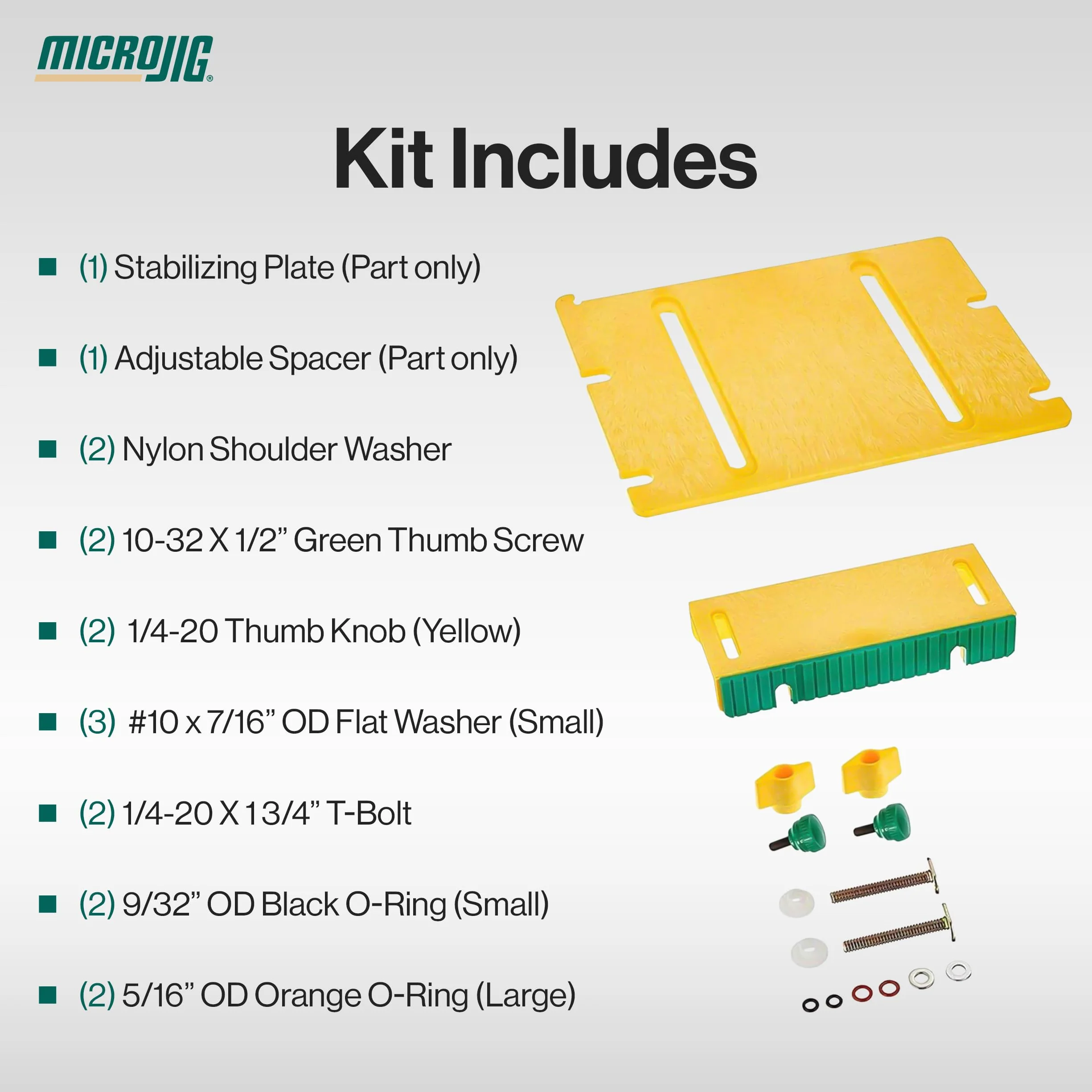 MICROJIG GRR-Ripper GRAK-404 Zestaw modernizacyjny do bloku pchanego Gr-100, żółty