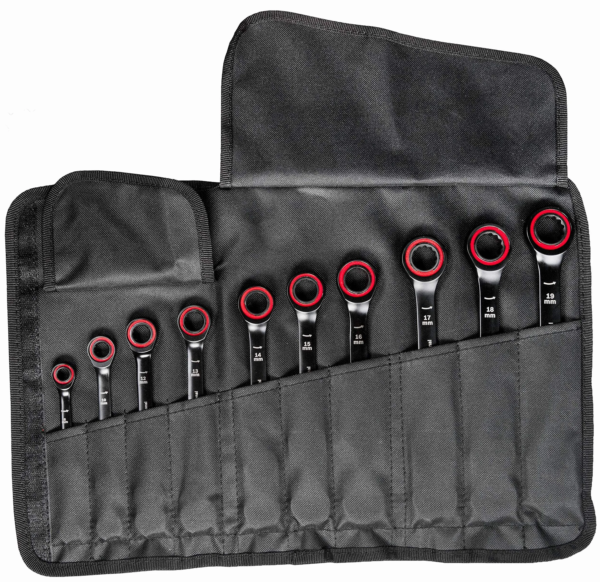Bosch Professional: 10-częściowy zestaw kluczy płasko-oczkowych (8/10/12/13/14/15/16/17/18/19 mm, w pokrowcu) – Amazon Exclusive Set