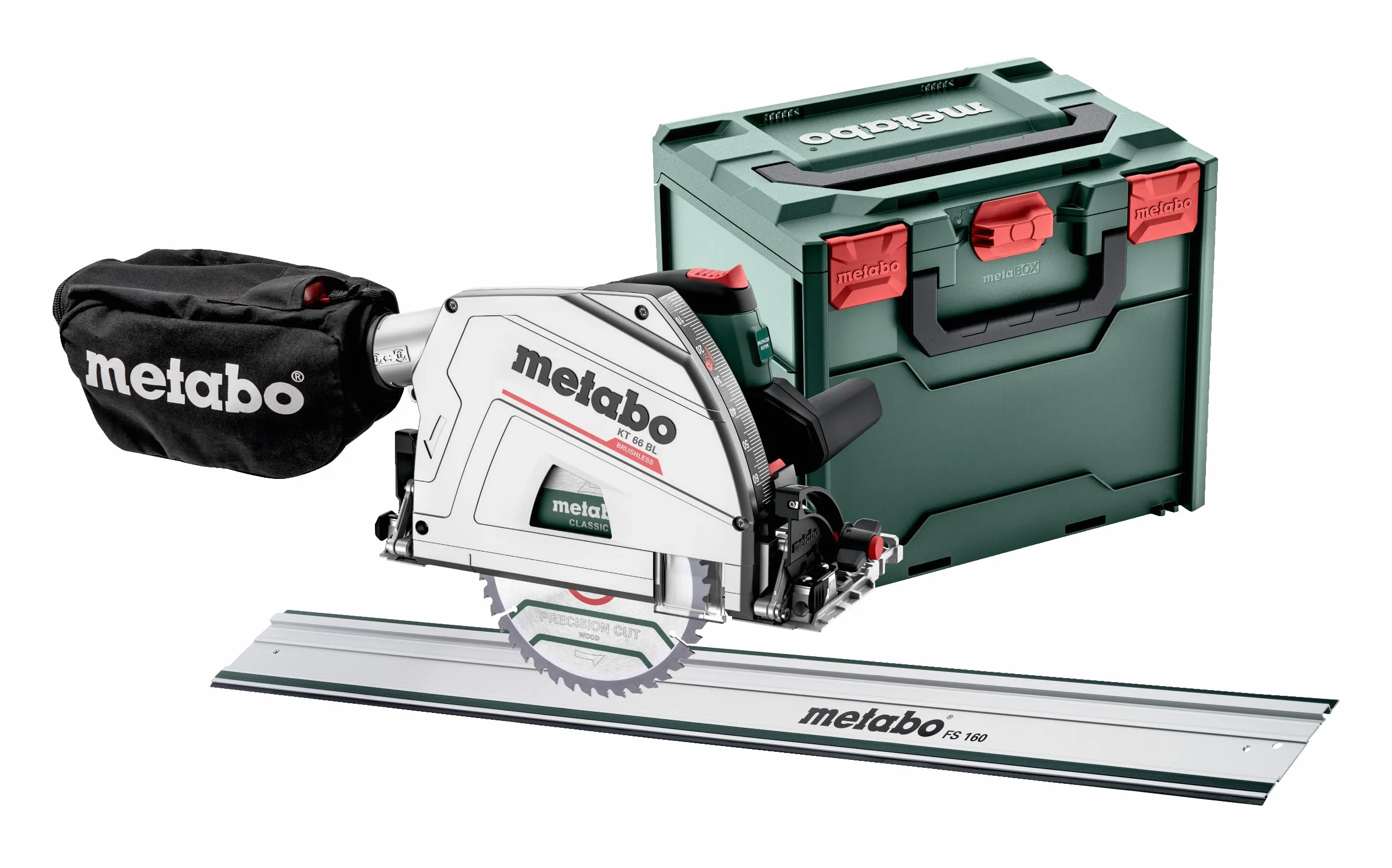 Metabo KS 66 BL ręczna piła tarczowa Metabox, z prowadnicą, z silnikiem bezszczotkowym, z hamulcem wybiegowym, piła tarczowa, piła tarczowa 691219000