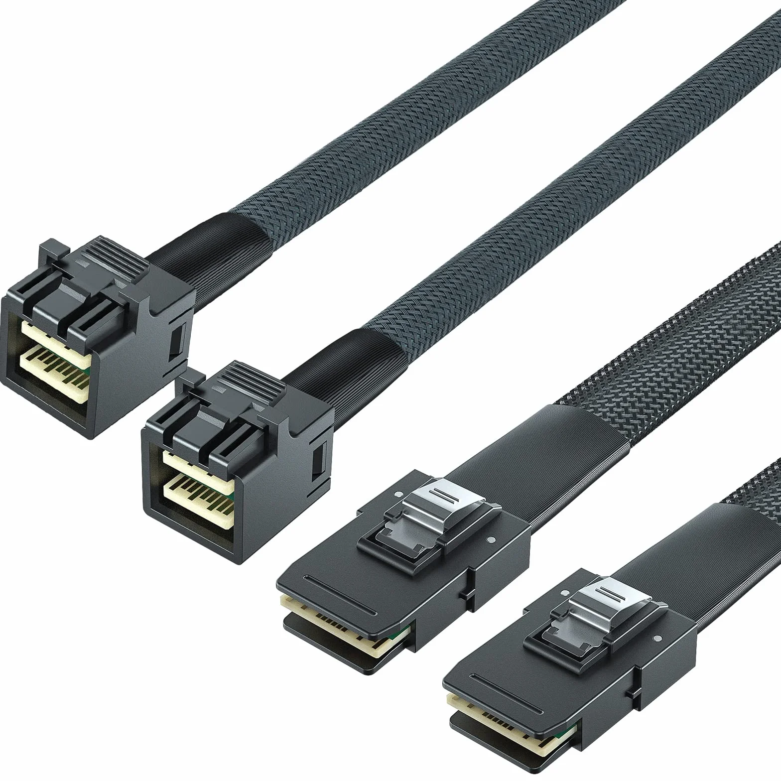 ipolex Mini SAS HD SFF-8643 do Mini SAS SFF-8087 kabel wewnętrzny 0,8m 2-pak