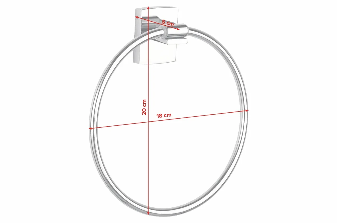 tesa klaam wieszak na ręcznik do łazienki – samoprzylepny uchwyt na ręczniki – metal chromowany na wysoki połysk – 175 mm x 195 mm x 45 mm