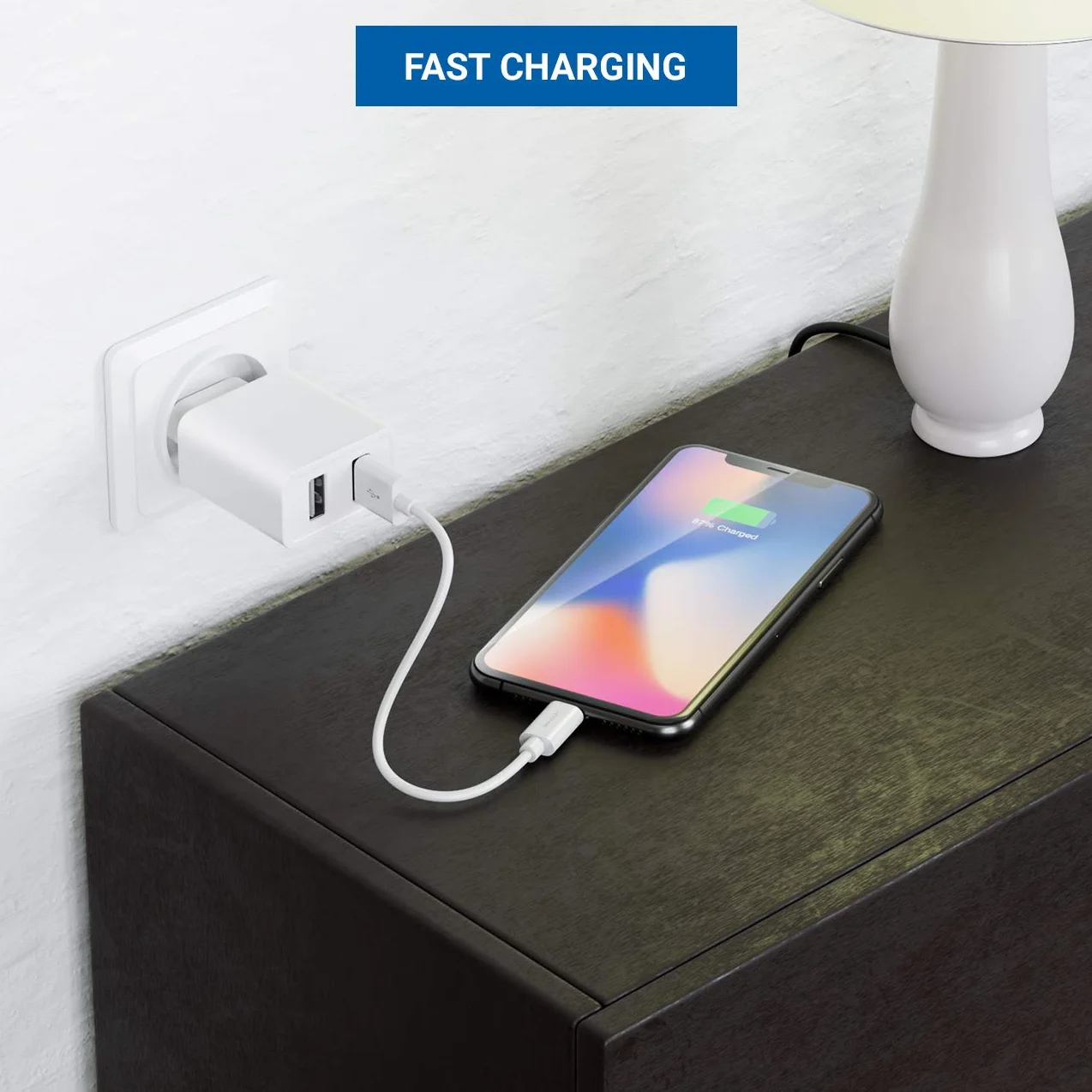 deleyCON 0,15m Lightning 8 Pin Kabel USB Ładowania Danych MFI iPhone 14 Pro Max 14 Pro 14 Plus 14 SE 13 Pro Max 13 Pro 13 Mini 12 Pro Max Biały