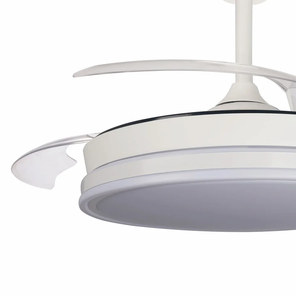 wonderlamp - Wentylator LED składane łopatki Surpino White 45W z pamięcią zasilania i ściemnianym pilotem zdalnego sterowania CCT