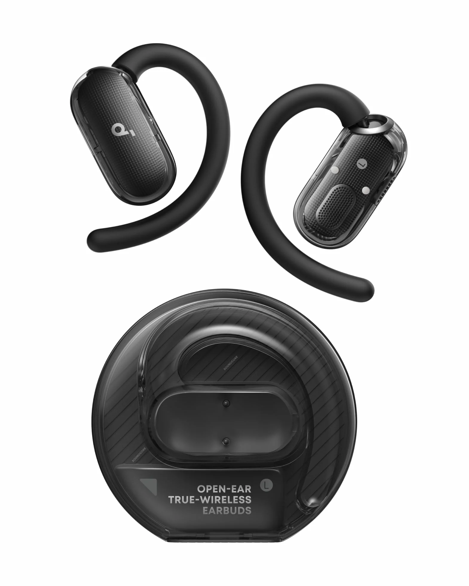 Soundcore V40i firmy anker, słuchawki open-ear, krystalicznie czysta konstrukcja, bogatszy bas, IP55, 21H odtwarzania, wyraźne połączenia AI, Bluetooth 5.4, sterowanie aplikacją (czarny)