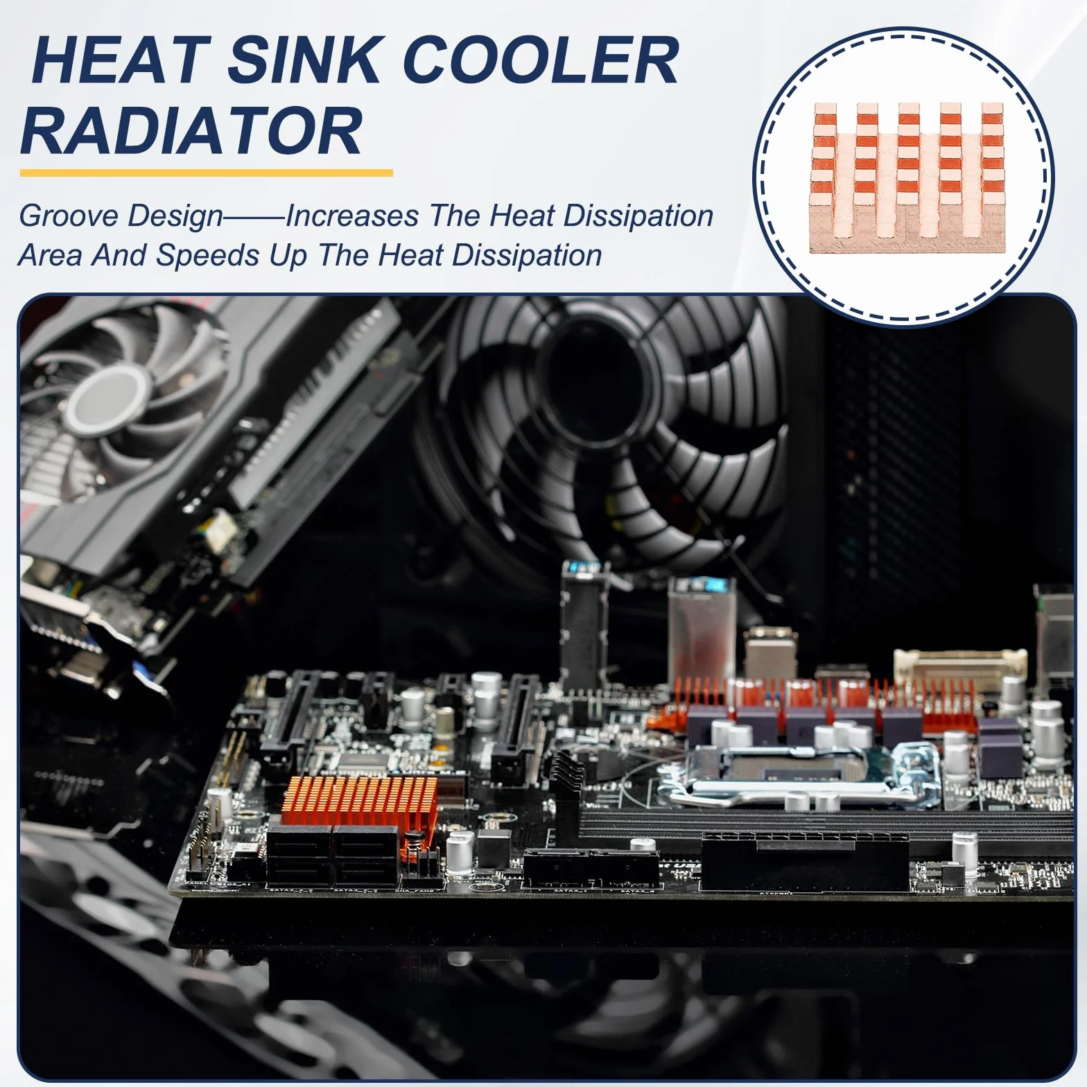 PATIKIL Radiator miedziany 6x6x6mm 8 szt. CPU Tranzystor mocy FET IC