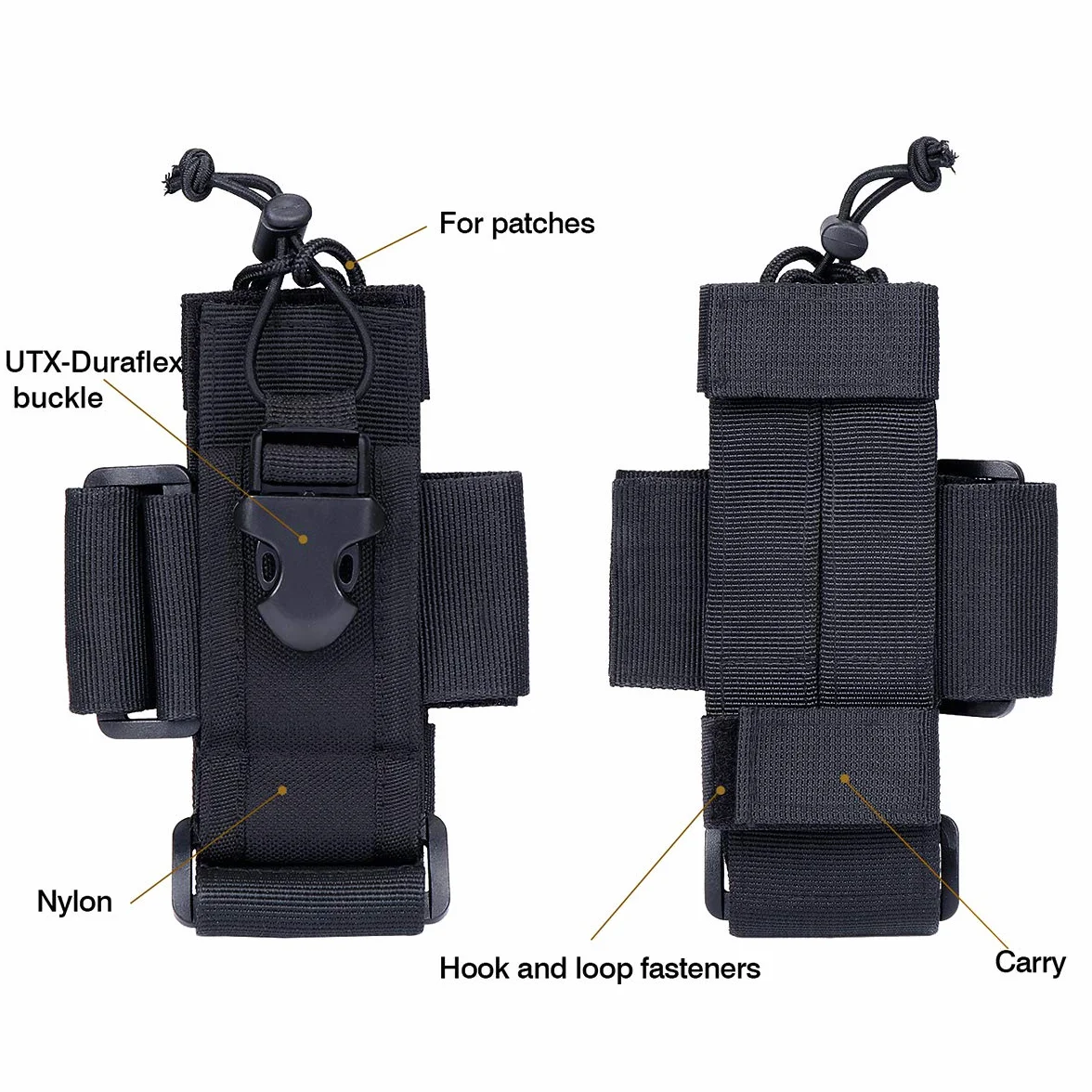 Kyrio uchwyt na radio regulowany pojemnik do przechowywania narzędzi Molle kabura na radio Walkie Talkie Heavy Duty Holder czarny