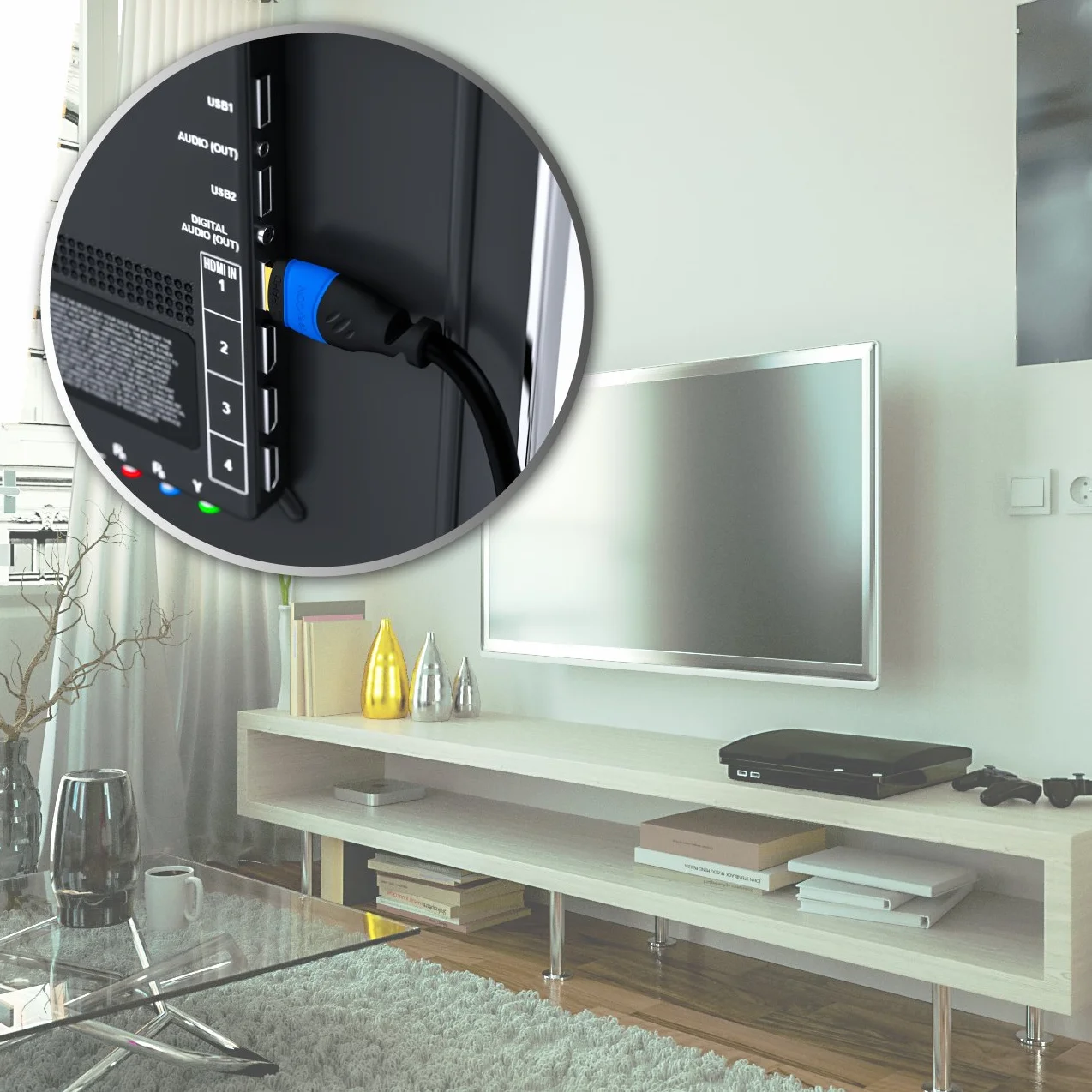 deleyCON 1m Przedłużacz HDMI 2.0a/b/1.4a UHD 4K HDR Czarno-niebieski