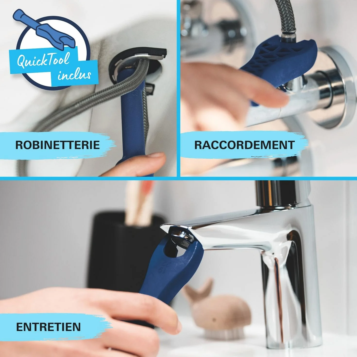 GROHE Start QuickFix 325602432 mikser do bidetów z wyskakującym zestawem odpadów (przegub kulowy, oszczędzający wodę napowietrzacz 5,7 l/min, wkład ceramiczny 28 mm, ogony 3/20.3 cm, łatwy montaż za