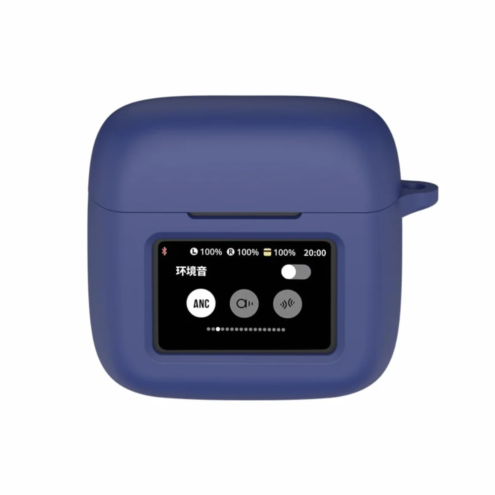 FTRONGRT Etui kompatybilne z JBL TOUR PRO 3, odporne na zarysowania, wstrząsy, silikonowe etui kompatybilne ze słuchawkami Bluetooth JBL TOUR PRO 3. granatowe