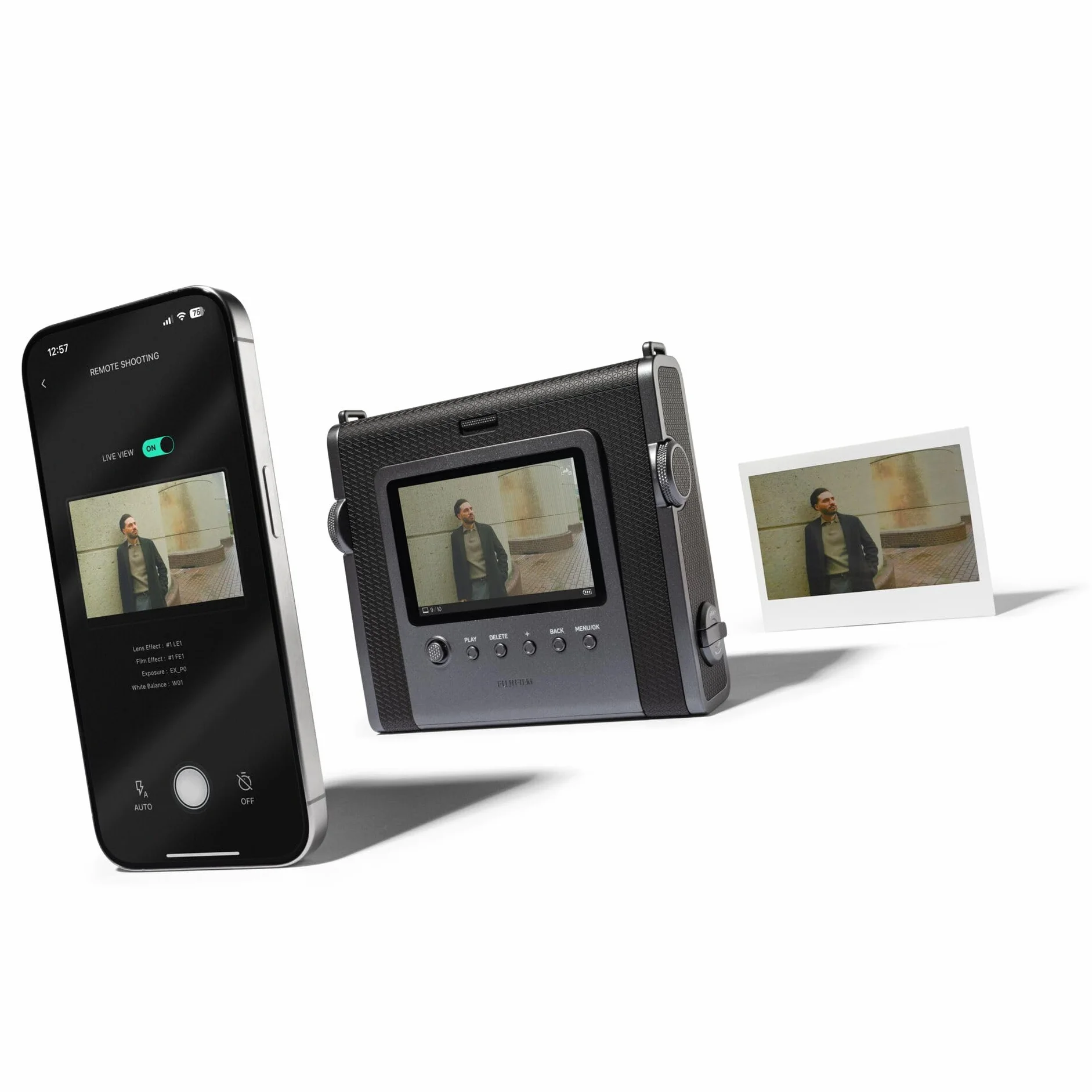 instax Wide Evo 2 w 1 Aparat do Zdjęć Natychmiastowych i Drukarka w Jednym, 10 Obiektywów i 10 Filtrów Filmowych