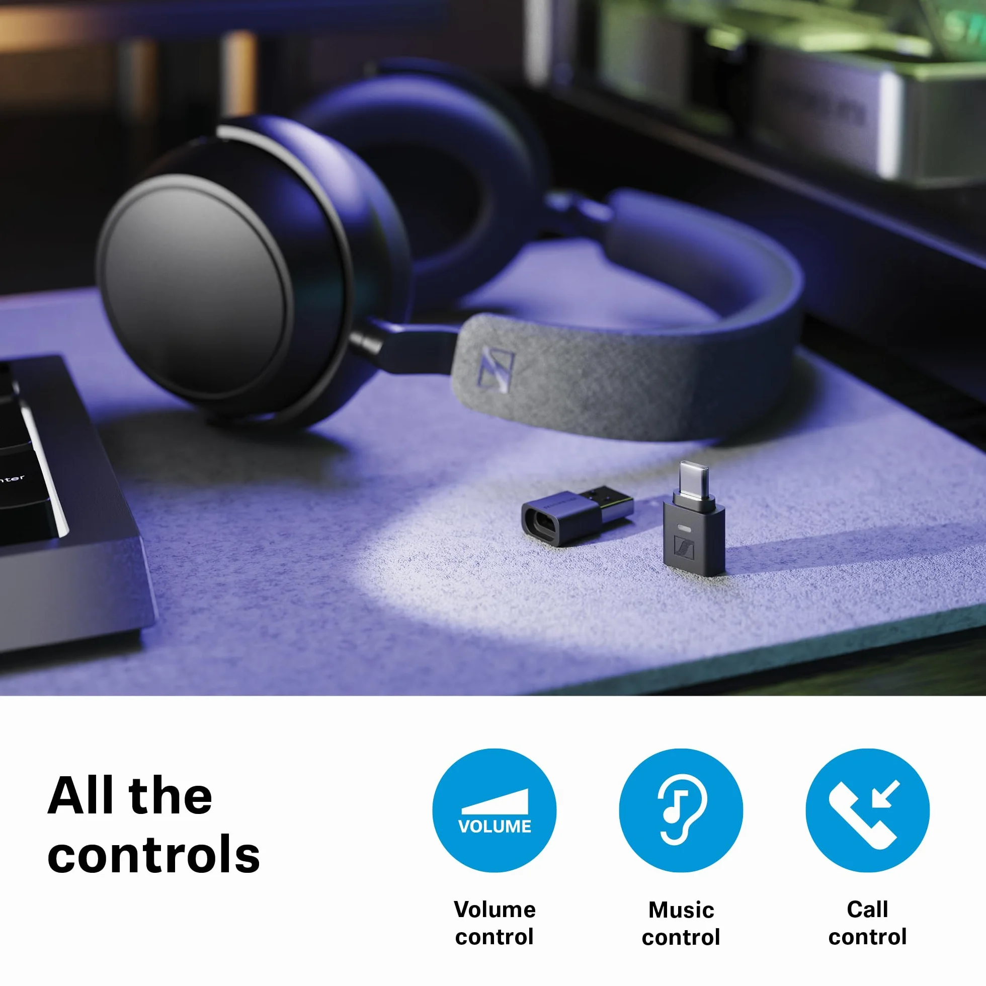 Sennheiser BTD 700 Bluetooth USB Dongle - aptX Lossless, Auracast, nadajnik audio Plug & Play do słuchawek i głośników, bardzo niskie opóźnienie, kompatybilny z Bluetooth 5.4, USB-C i USB-A