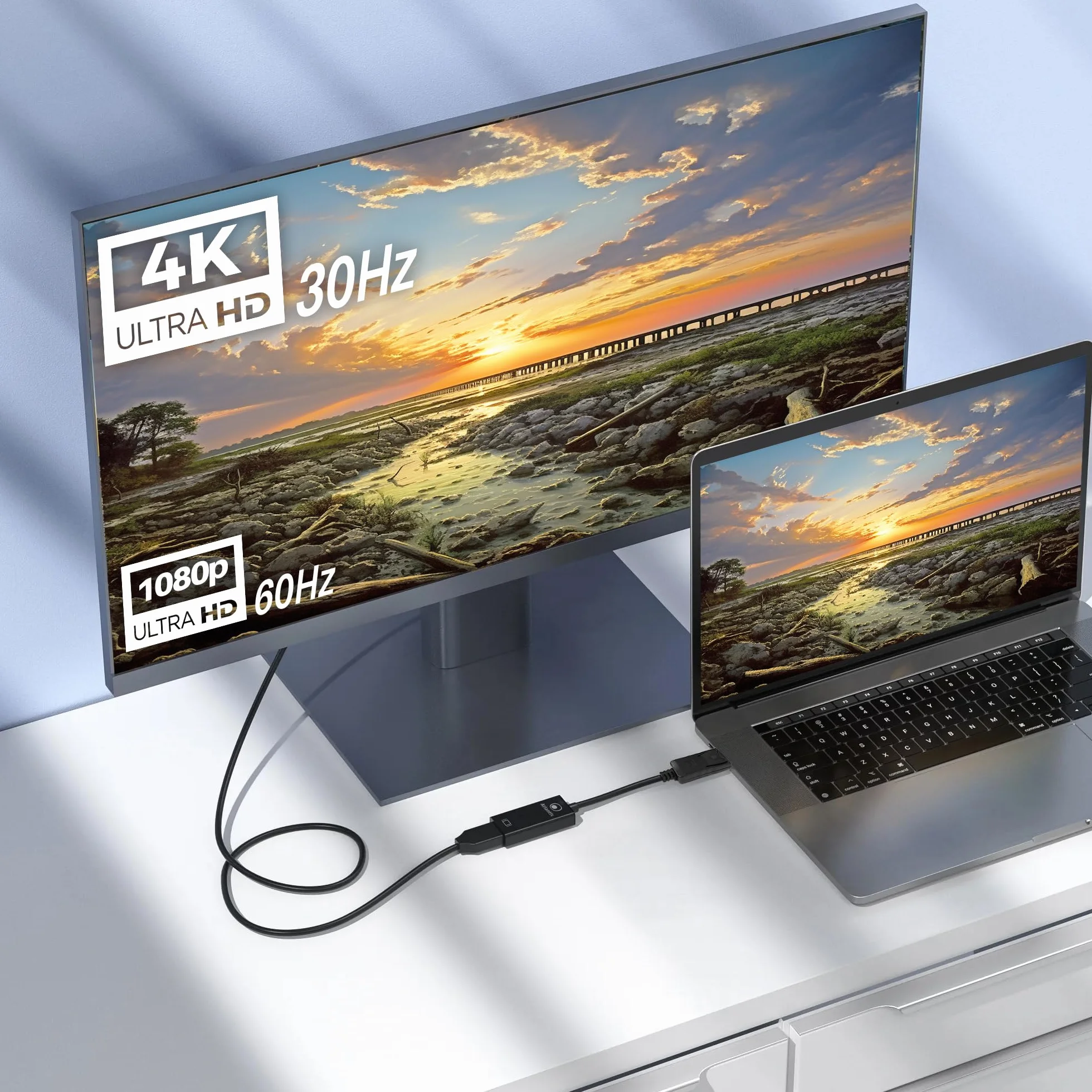 Adapter DisplayPort na HDMI 4K 60Hz Skintek SK-04-DPH męski-żeński 18 cm