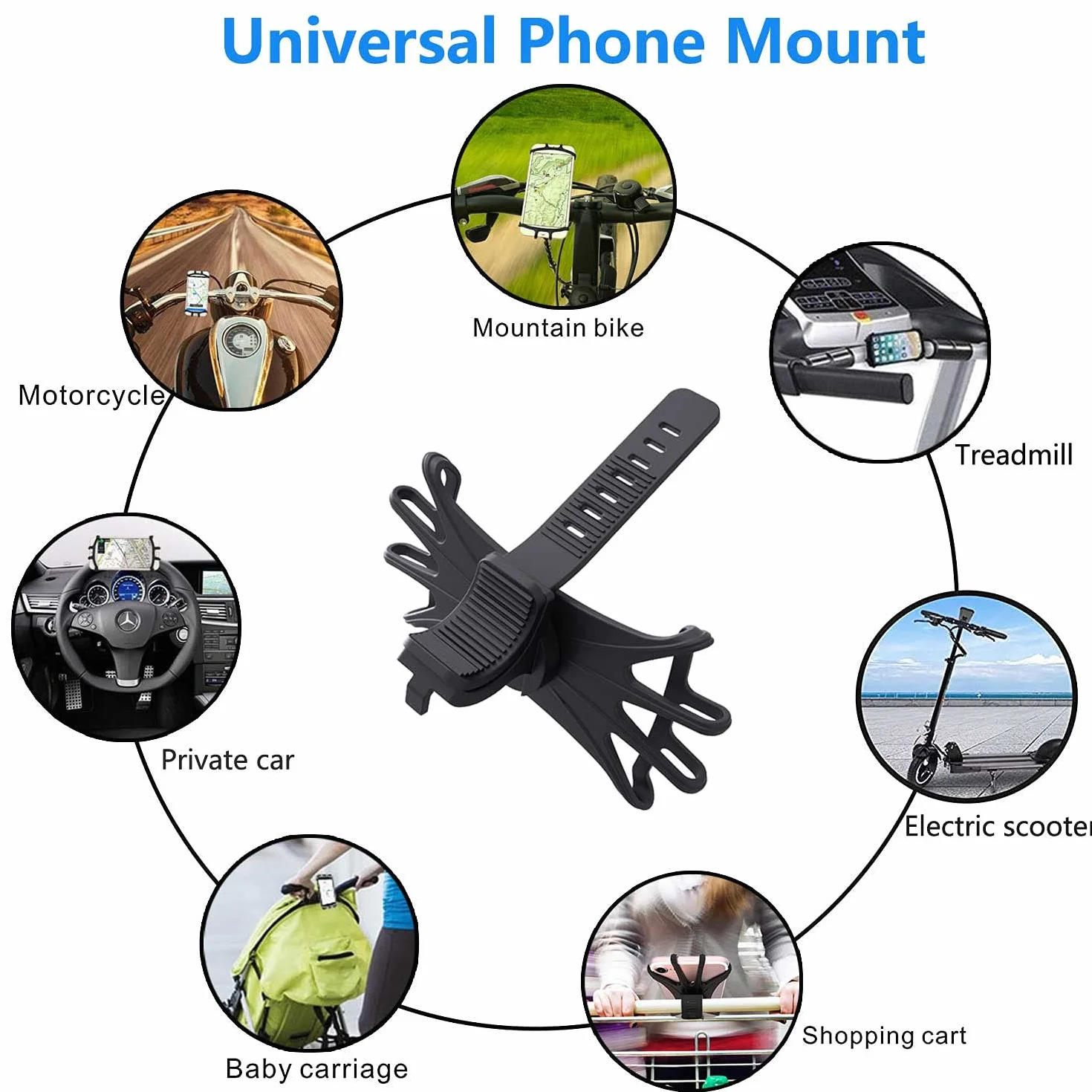 VOVIGGOL Uchwyt na telefon rowerowy 360° silikonowy uniwersalny do iPhone 12 11 Pro Samsung