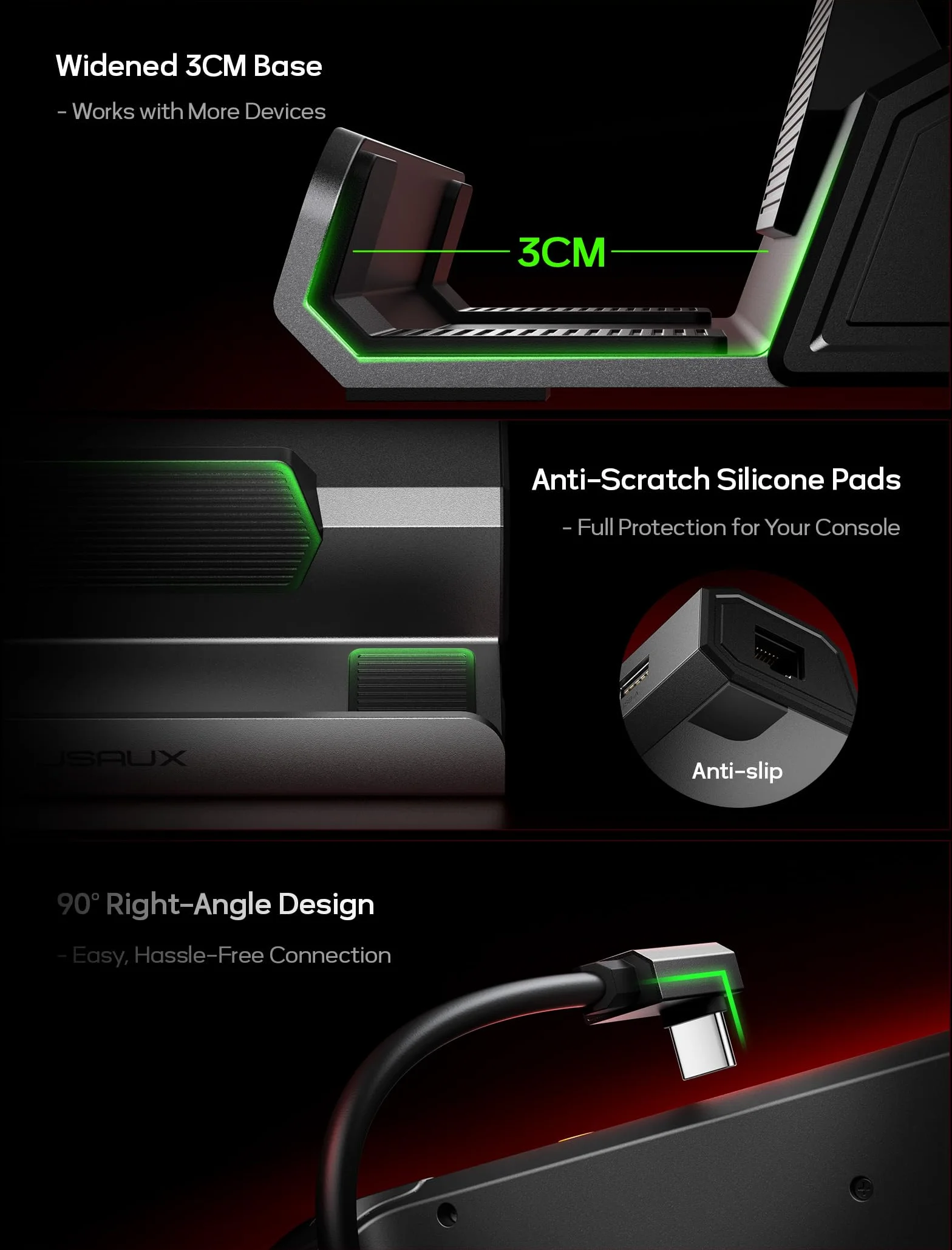 JSAUX Stacja dokująca 5-w-1 do Steam Deck HDMI 2.0 4K@60Hz Ethernet USB A 2.0 USB C
