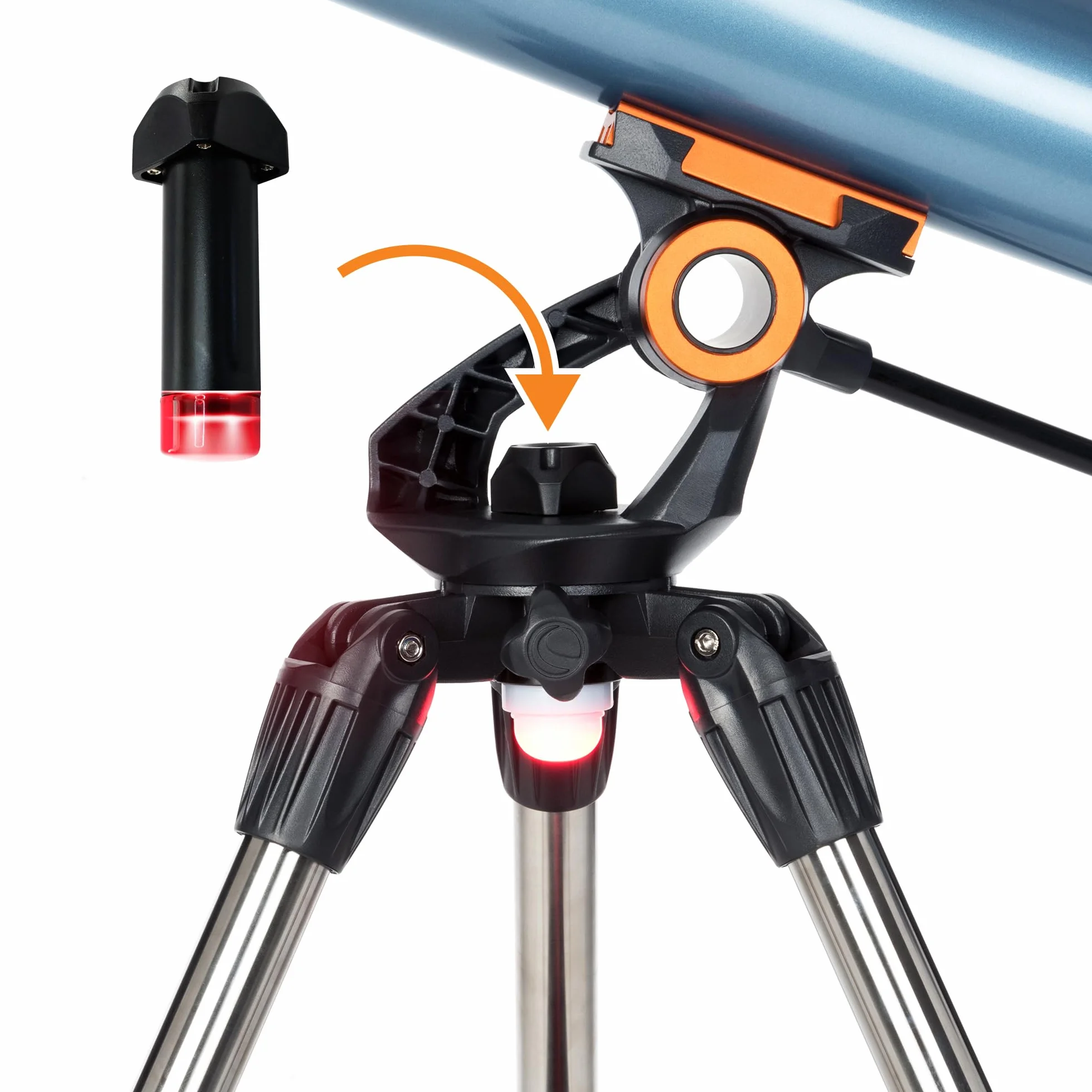 Celestron Inspire 100AZ Teleskop refrakcyjny z adapterem do smartfona niebieski