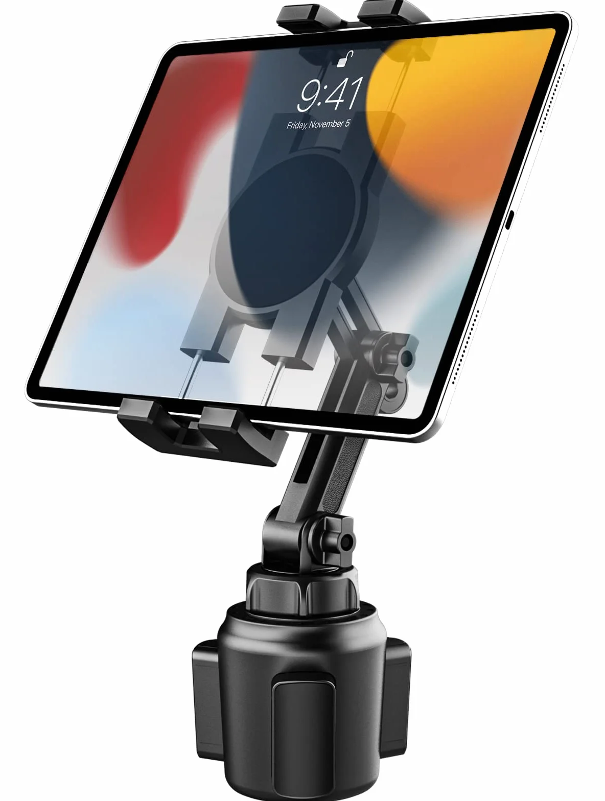 Uchwyt na tablet samochodowy z wysuwanym ramieniem 360° obrotowy do iPada Pro Air Mini Galaxy Huawei iPhone 4-12,9"