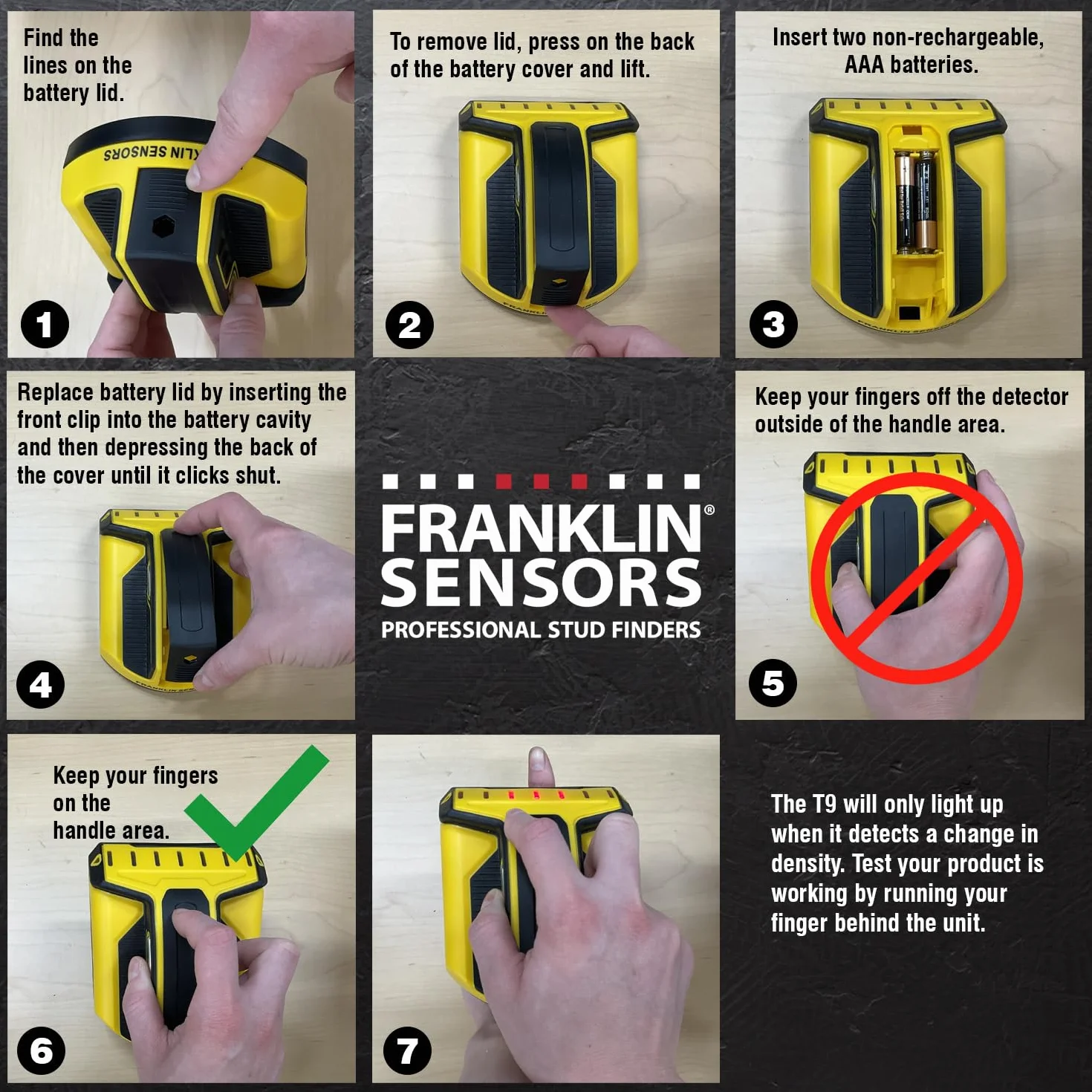 Franklin Sensors ProSensor T9 Professional Stud Finder, żółty