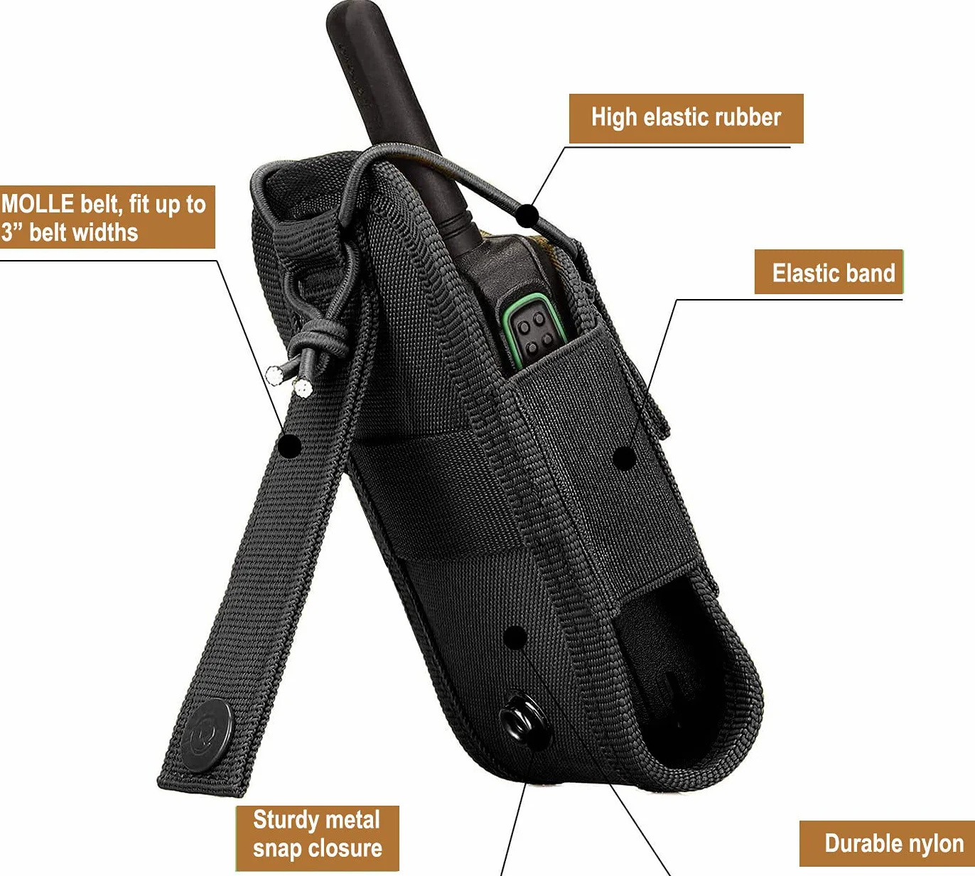 Molle Uchwyt na radio taktyczny Walkie-Talkie torba do przechowywania czarna