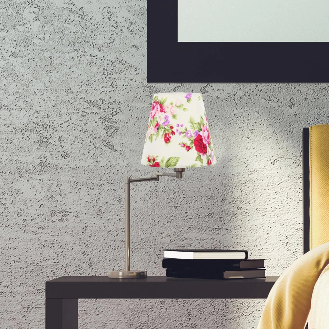 Generic Abażur z materiału z kwiatowym wzorem do lamp E27, E14, uniwersalny abażur, akcesoria do lamp kryształowych i kinkietów, osłona światła dla ochrony oczu 14 x 15 x 3,5 cala