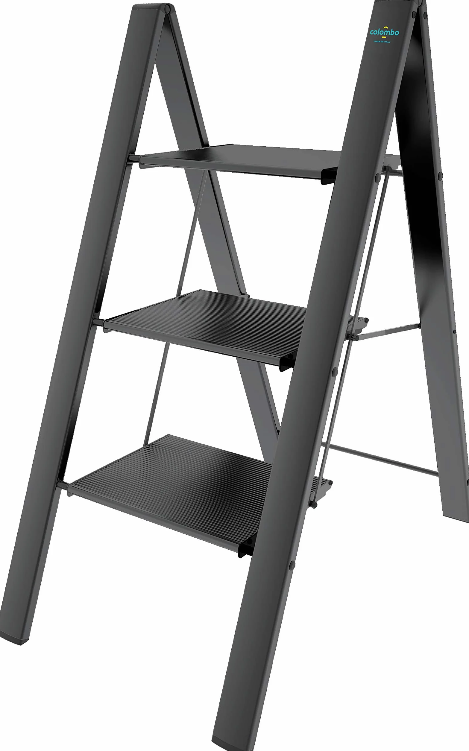 Anodowane aluminiowe stepy Stool Leonardo 3 Black